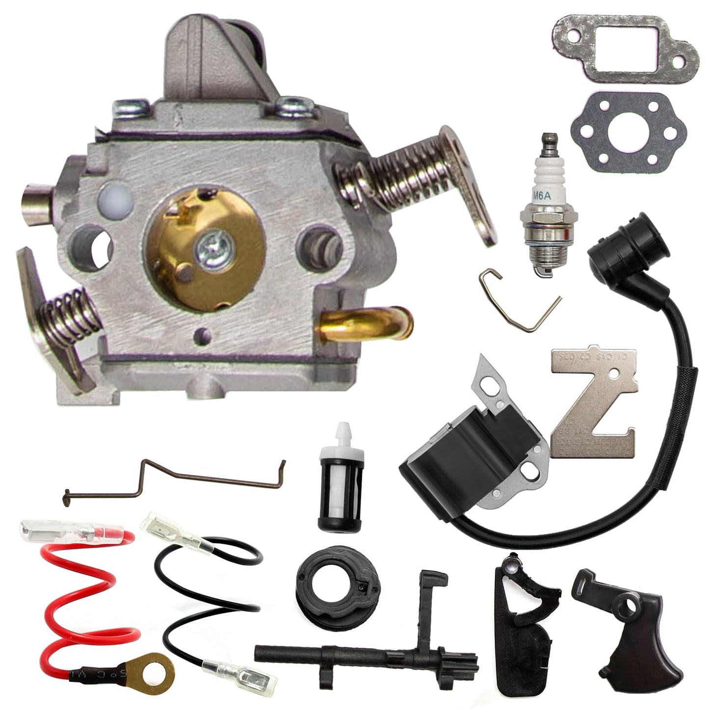 CADUFUELLY MS170 Carburetor Replacement for Stihl MS170 MS180 017 018 Chainsaw with Air Filter Fuel Oil Line Spark Plug Replaces C1Q-S57 C1Q-S57A C1Q-S57B 1130 120 0603