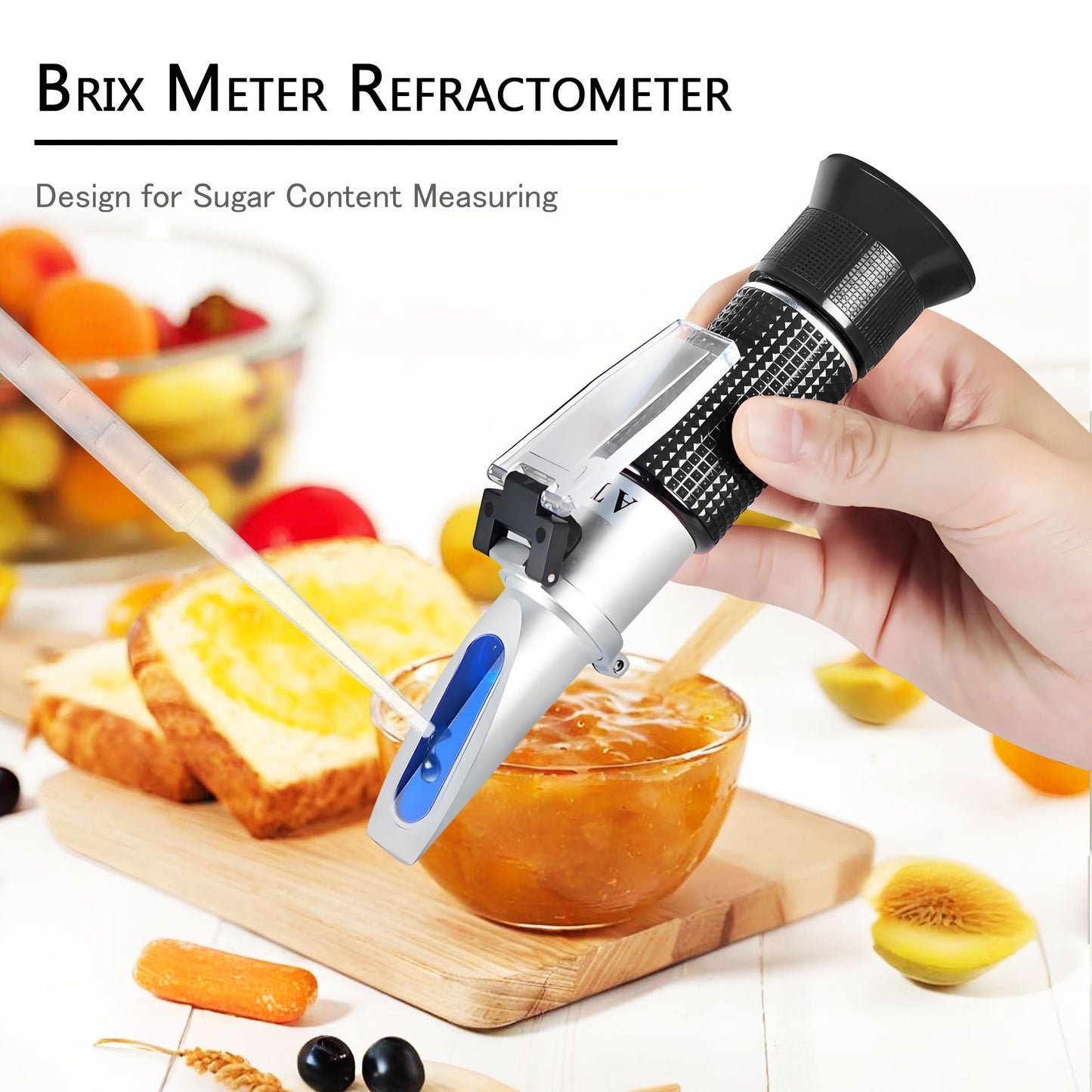 0-90% Brix Meter Refractometer,V-Resourcing Portable Hand Held Sugar Content Measurement for Sugar, Food, Fruit, Beverages Honey
