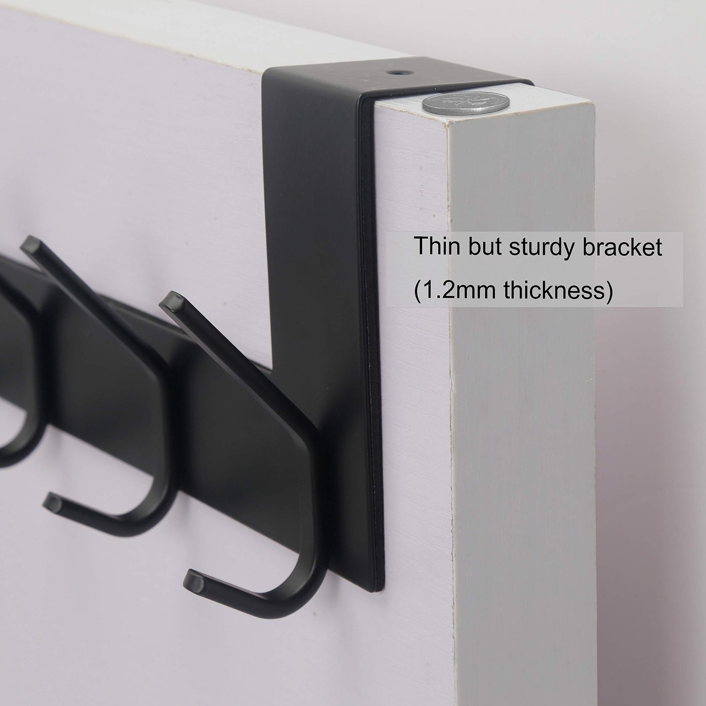 WEBI Over The Door Hook Door Hanger:Over The Door Towel Rack with 6 Coat Hooks for Hanging,Door Coat Hanger Towel Hanger Over Door Coat Rack for Towels,Clothes,Back of Bathroom,Black