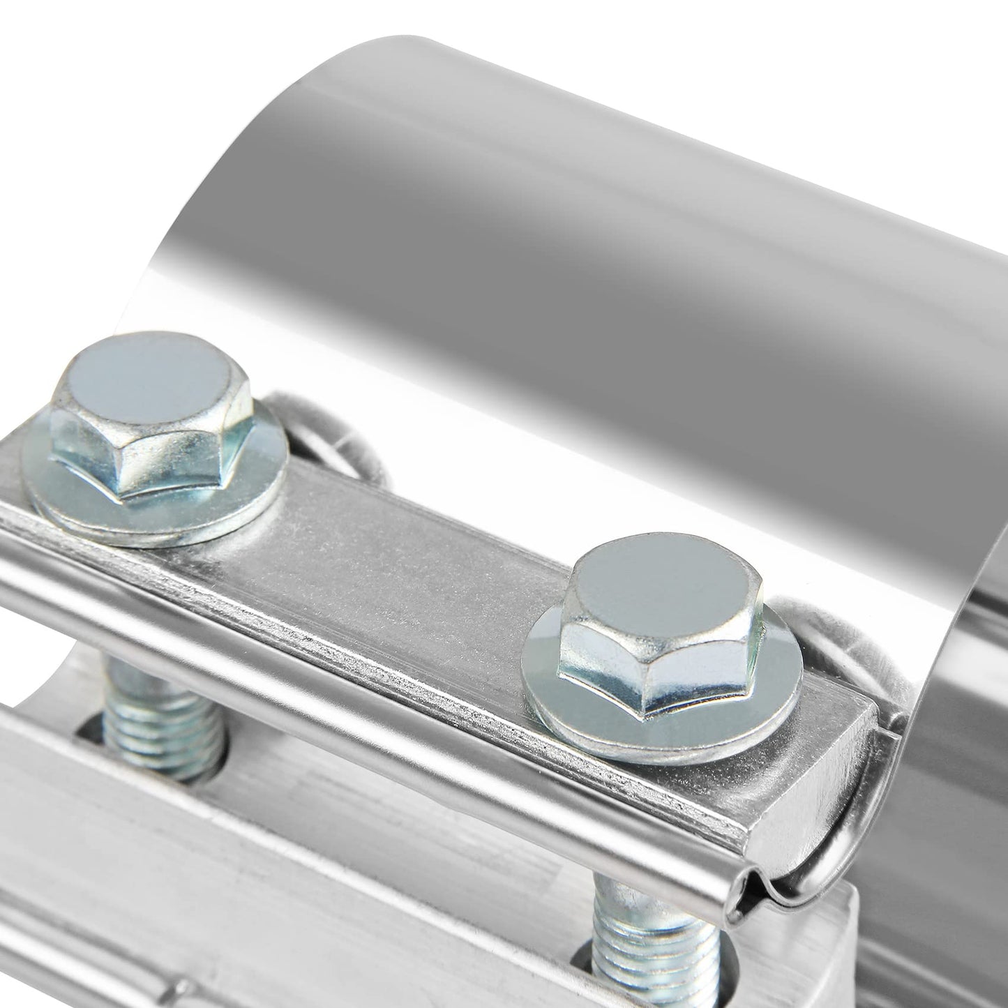 2.5 Inch 2 1/2 Butt Joint Exhaust Band Clamp Sleeve Stainless Steel 2pcs
