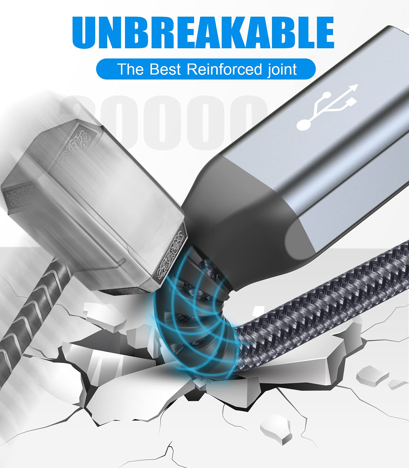 USB Extension Cable 15ft, Sweguard USB A Male to Female USB 3.0 Extension Cord Nylon Braided Supports High Speed 5Gbps Compatible with USB Keyboard,Flash Drive,Hard Drive,Printer and More (Grey)