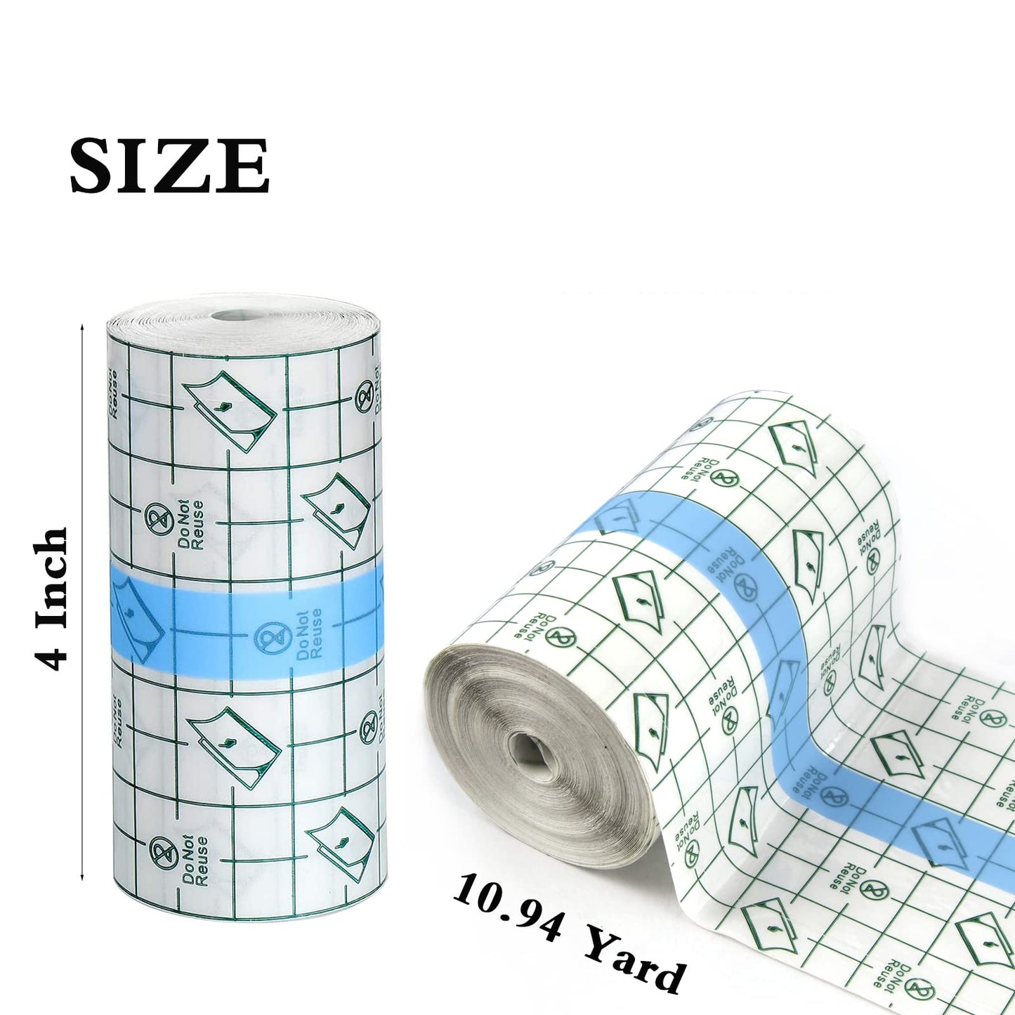 2 PCS 4 Inch x 10.94 Yard Waterproof Bandages Transparent Film Dressing, Clear Adhesive Bandages Shower Shield Dressing Tape for Tattoos Aftercare Swimming