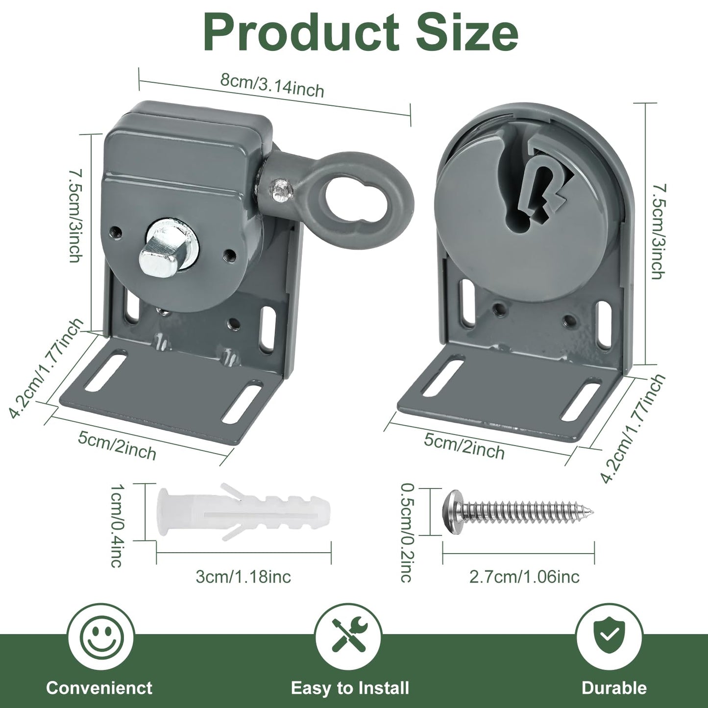 Universal Replacement Installation Accessories for Indoor/Outdoor Sunshade and Roller Blinds