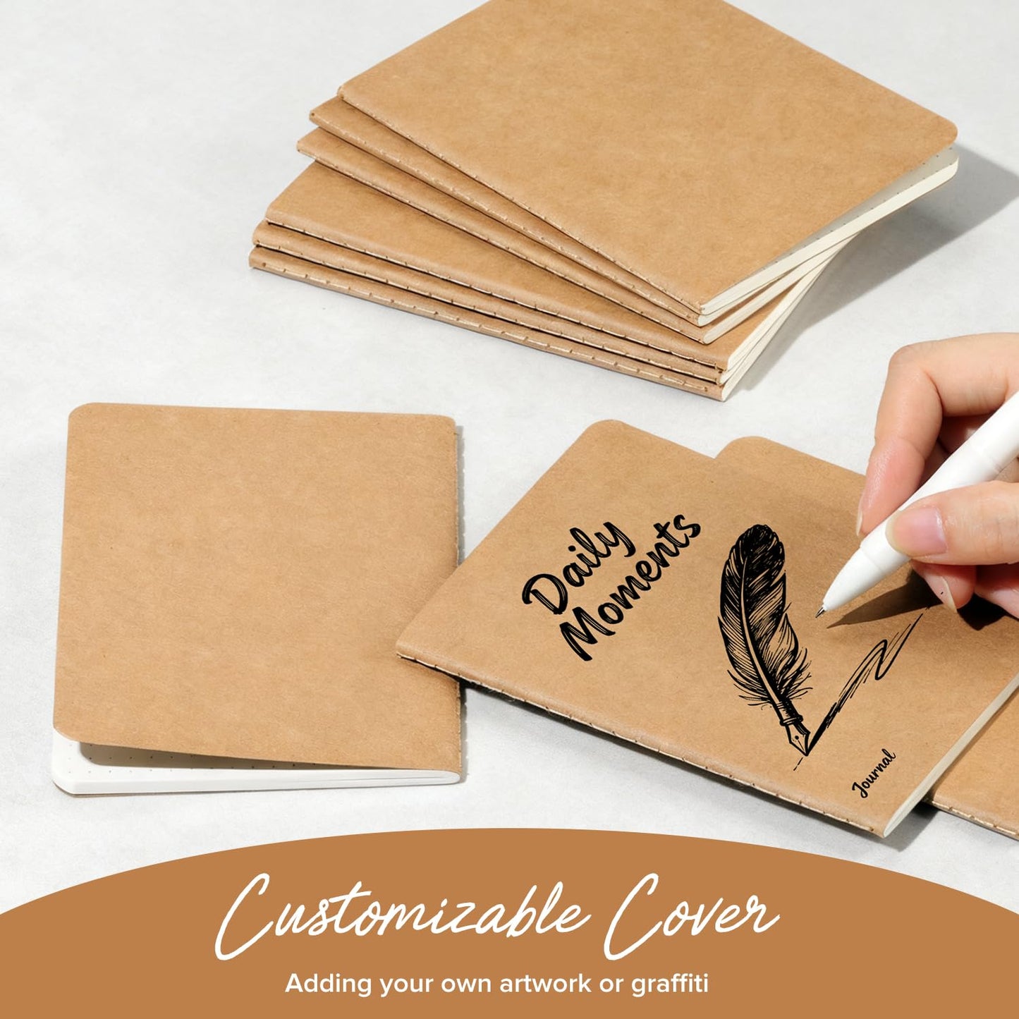 18 Pack A6 Notebooks, 100GSM, Bullet Dotted Journal, Notepad, Pocket Notebook, HOMEMARS Notepads, 10x14cm, 60 Pages, for Students, Writing, Classroom, Travel, Business, Dotted,Thick Paper