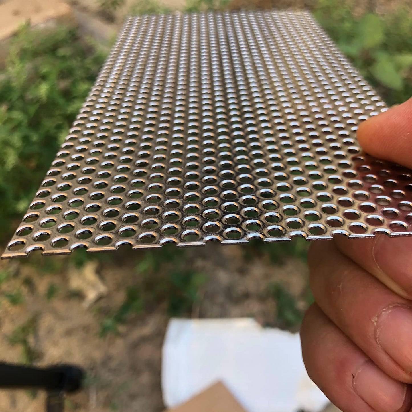 FengYoo Perforated Metal Sheets-Expanded & Perforated Sheets-Perforated Stainless Steel Sheet-20GA 0.12 Inch Hole (About 3mm) 7.8 Inch X3.9 Inch-Metal Mesh Sheet for Ventilation and Fume Filtration