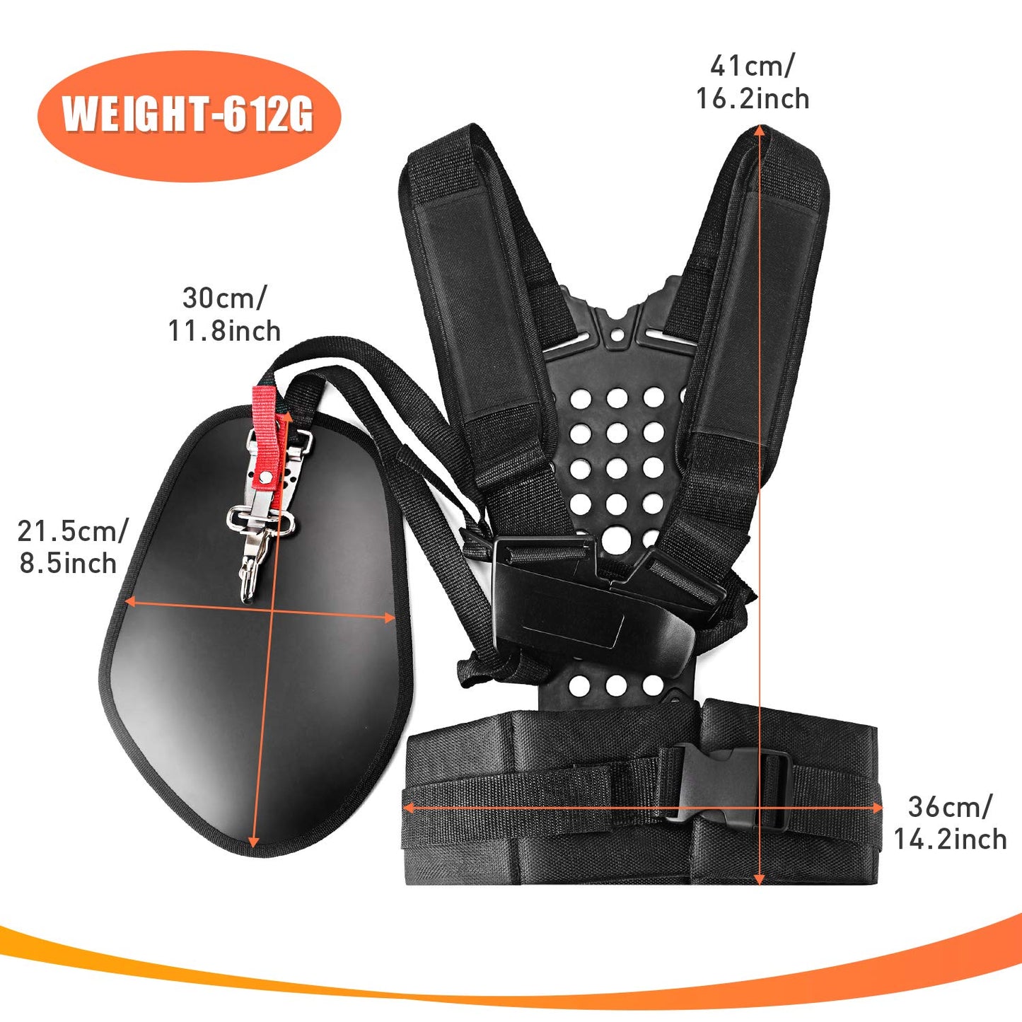 VIABRICO Trimmer Shoulder Strap Padded Belt Double, for Brushcutters Trimmers Strimmer Harness, Garden Lawn Mower Nylon Belt fit for Brush Cutter Kit