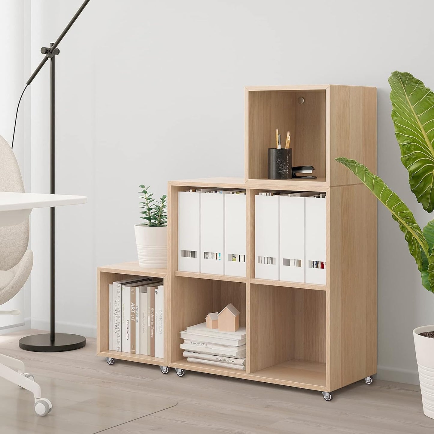 1.5 Inch Caster Wheels for Furniture, Silent Bearing Swivel Plate Casters Set of 4 Heavy Duty Load 150 Lbs, No Noise Rubber Caster Wheels for Small Furniture (2 with Brakes & 2 Without)