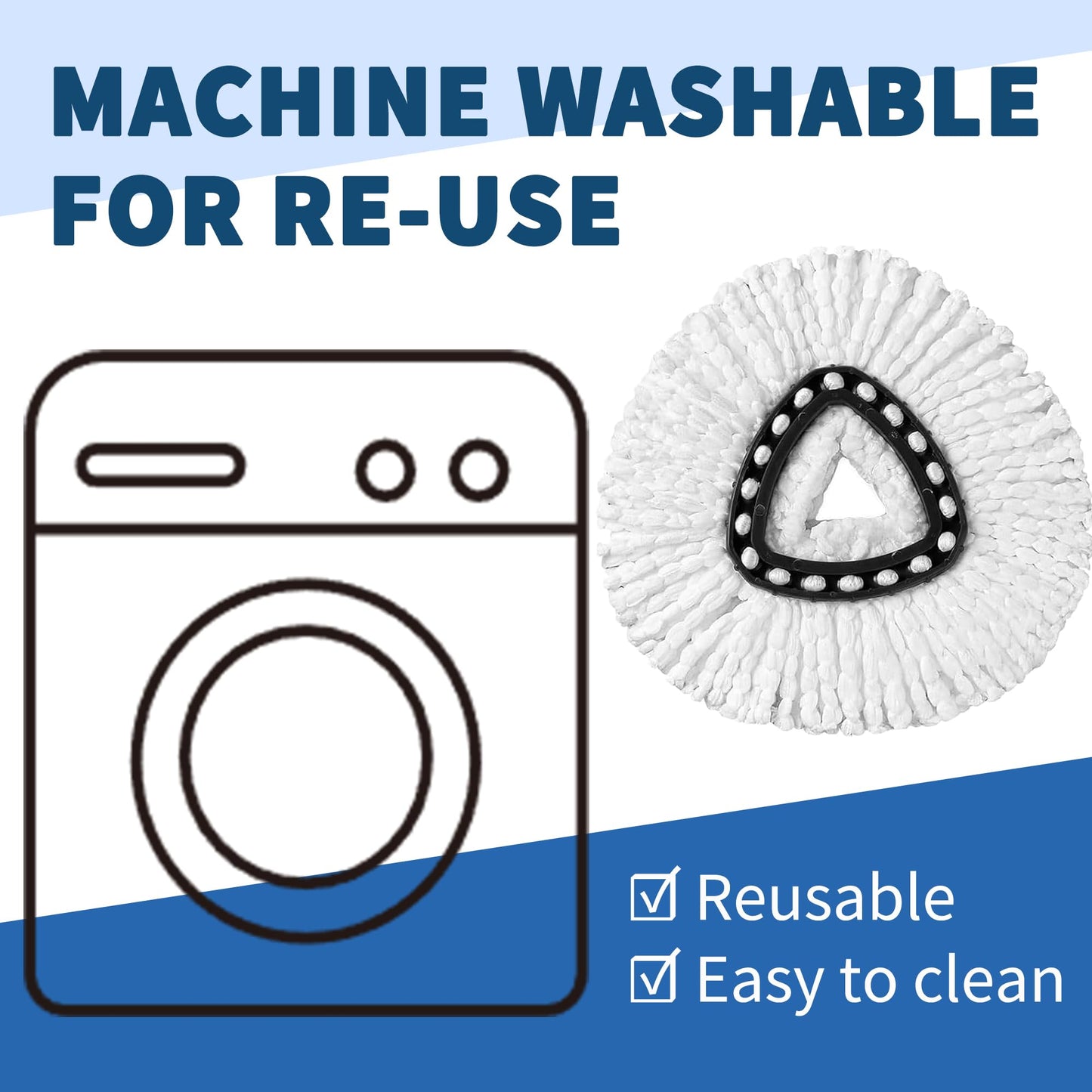 Bibikulala 10 Pack Spin Mop Head Refill for Vileda Mop Head, Mop-head Replacement for 1 Tank System