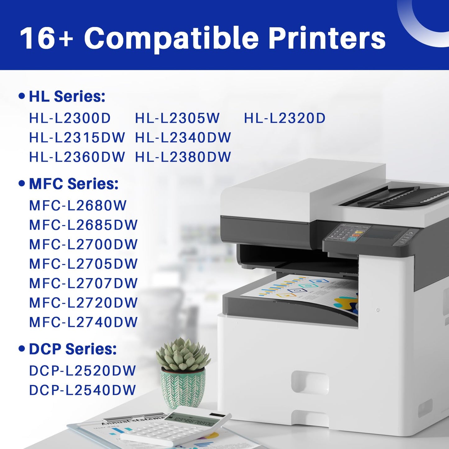 TN660 Toner Cartridge Replacement for Brother TN660 TN-660 TN630 TN-630 Black Compatible with HL-L2300D HL-L2340DW HL-L2380DW DCP-L2520DW DCP-L2540DW MFC-L2720DW MFC-L2700DW (Black, 2 Combo Pack)