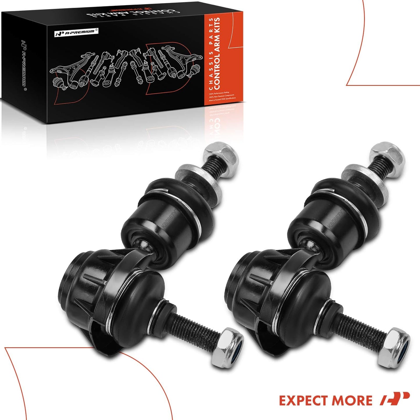A-Premium 2 x Rear Sway Bar Links Stabilizer Bar Links, Compatible with Mazda 3 2004-2013, 3 Sport 2009-2013, 5 2006-2017, Volvo C70 2006-2013, C30 2007-2013, S40 2004-2011, V50 2005-2011