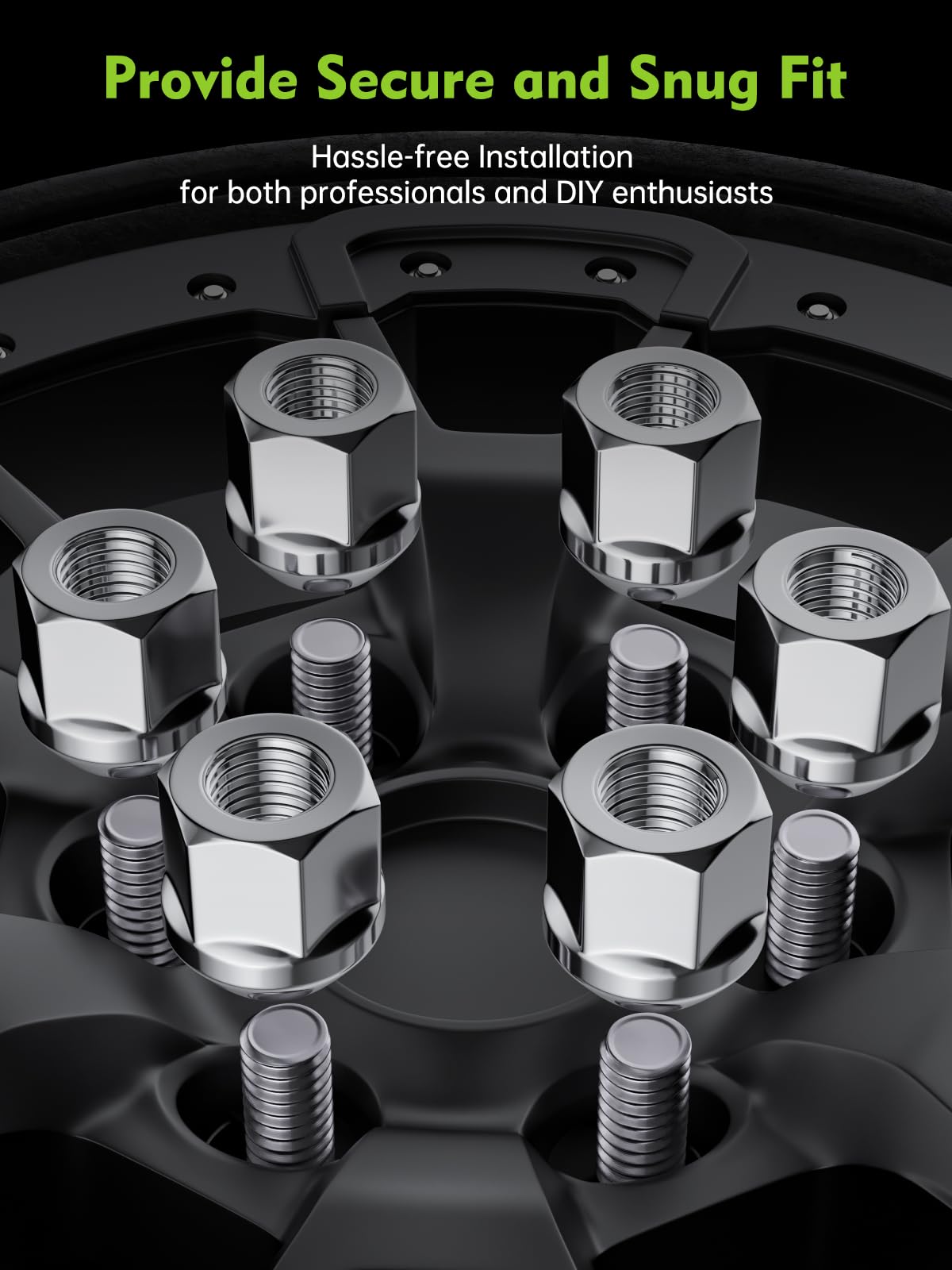 AUTOPTIM M12X1.5 Open End Lug Nuts - Replacement for Acura Honda Buick Chevy Toyota Lexus Ford Cadillac Aftermarket Wheel, Chrome 20PCS 3/4" Hex 0.84" Long by 0.9" Wide Lug Nuts
