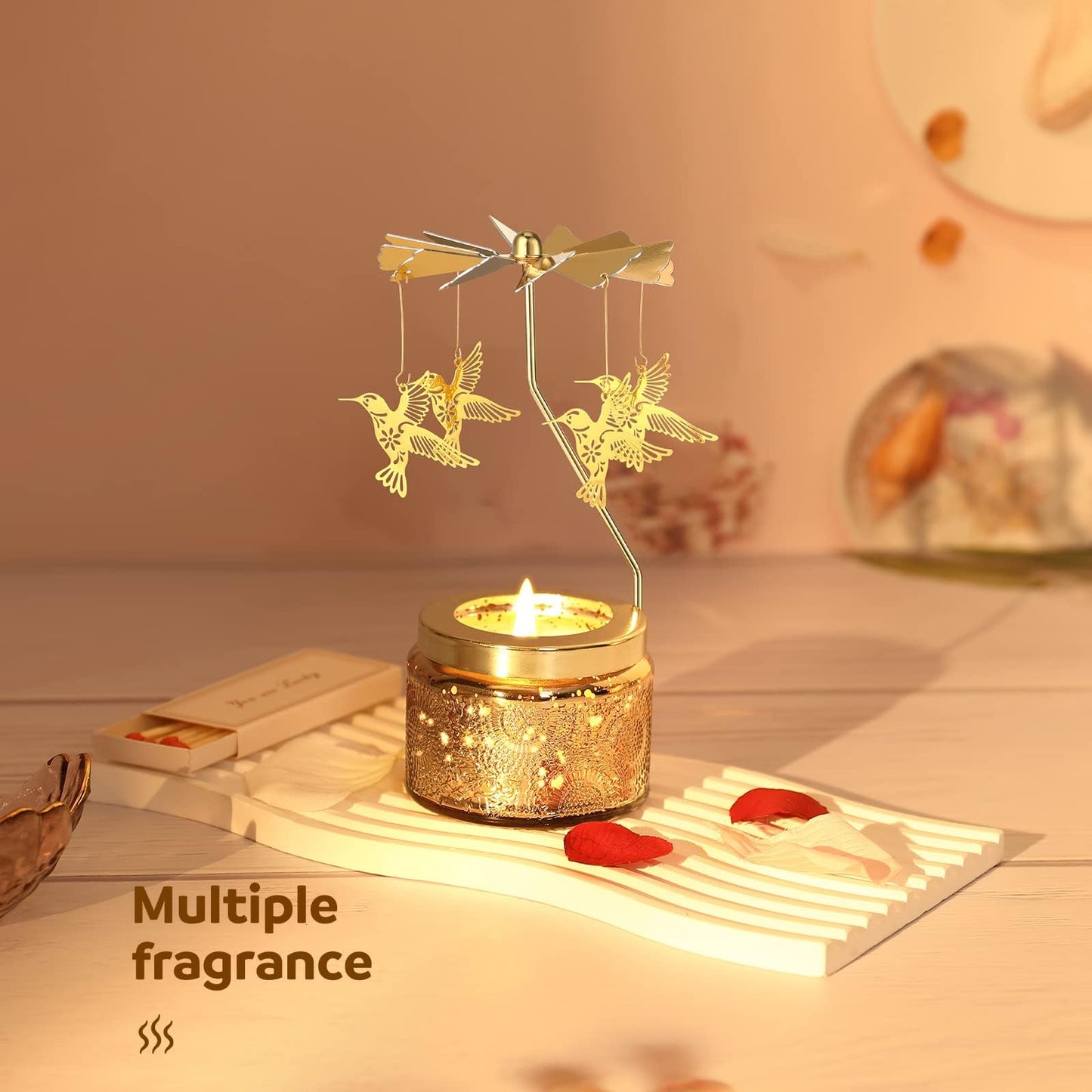 Valentines Day Gift for Her, Hummingbird Birthday Gifts for Women, Unique Rotating Candle for Mom Grandma Sister, Funny Friendship Gifts for Women, Scented Candle Gifts for Her Birthday Anniversary