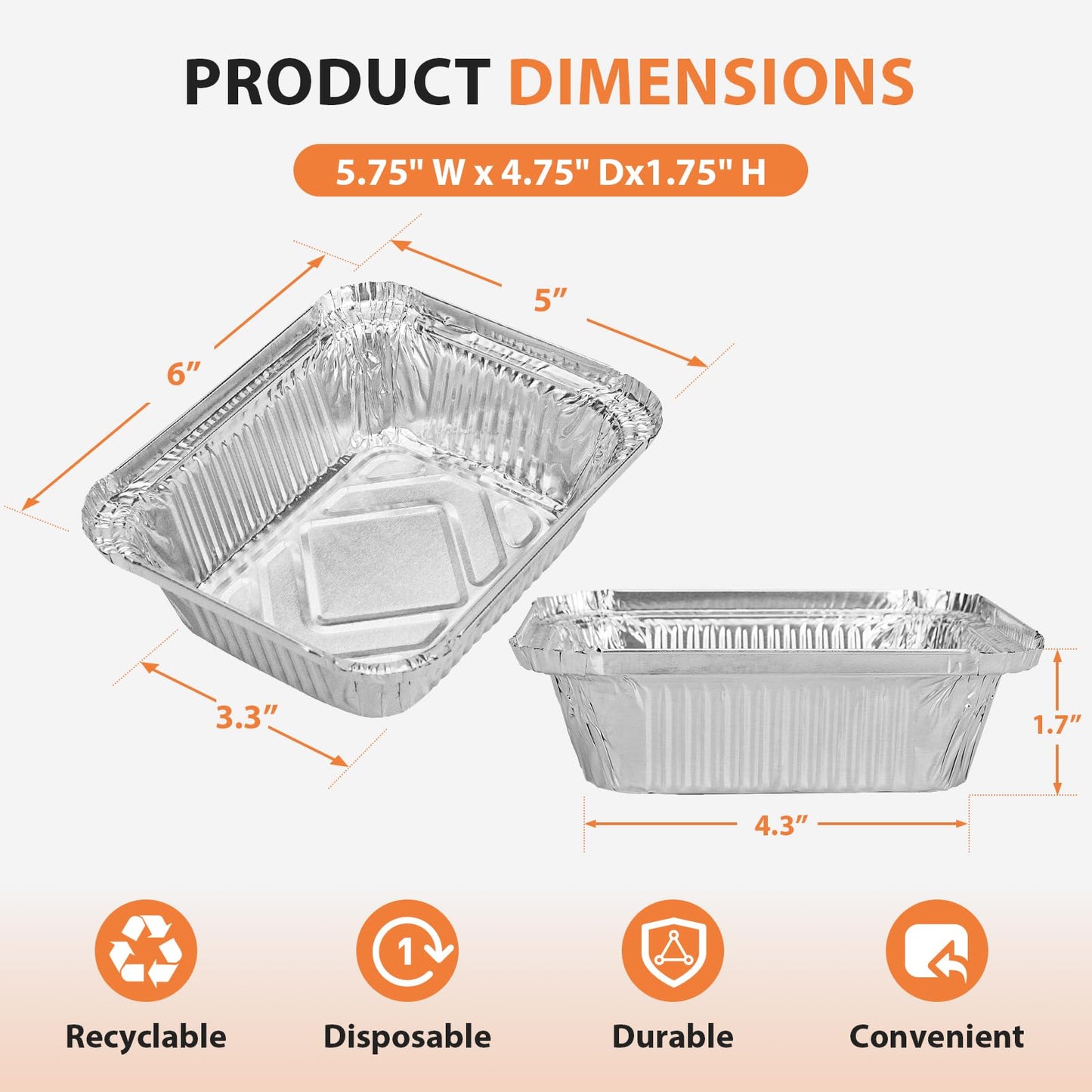 Rushare 30 Pack Drip Pan Liners for Napoleon Prestige and Rogue Series, 62007 Disposable Aluminum Foil Drip Pan Liner, 6 x 5 Inch