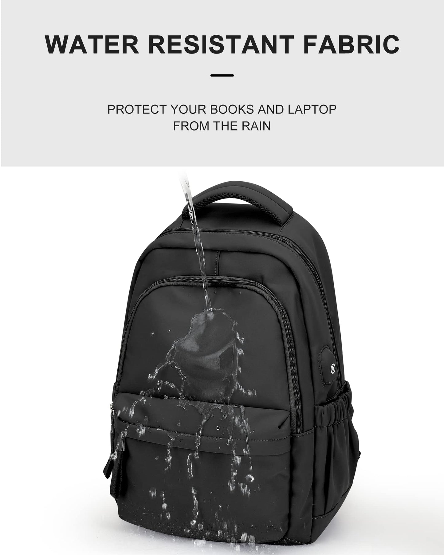 Backpack for School Black Women College High School Bag for Girls Teen Boys Book Bag Casual Travel Laptop Backpacks for Men