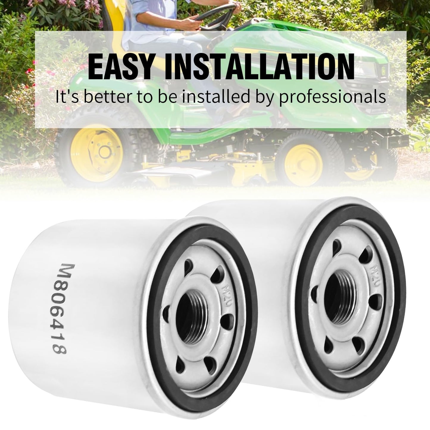 Anxingo 2PCS M806419 Oil Filter Replacement for John Deere 500 570 575 670 675 770 790 870, Replace M806418