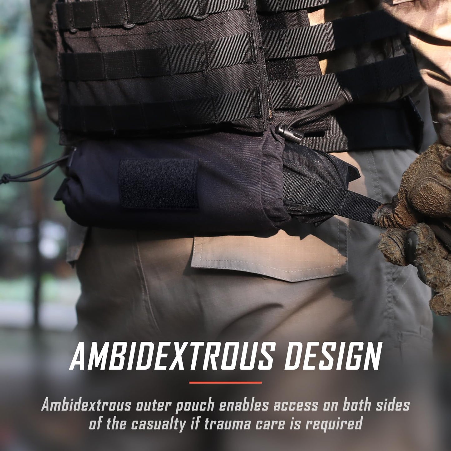 WYNEX Tactical First Aid Drop Dump Pouch, EMT Trauma Roll Up Drop Pouch EMT IFAK Sub Abdominal Carrying Bag with Hook-N-Loop