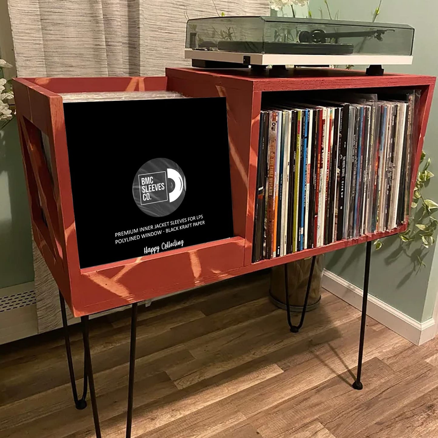 BMC 20 Vinyl Record Inner Sleeves for 12 Inch LP | Black Kraft Paper Sleeves for 33 RPM Premium Storage | Easy Viewing Polylined Protection Covers | Ideal for Single, Double, and Gatefold Collection