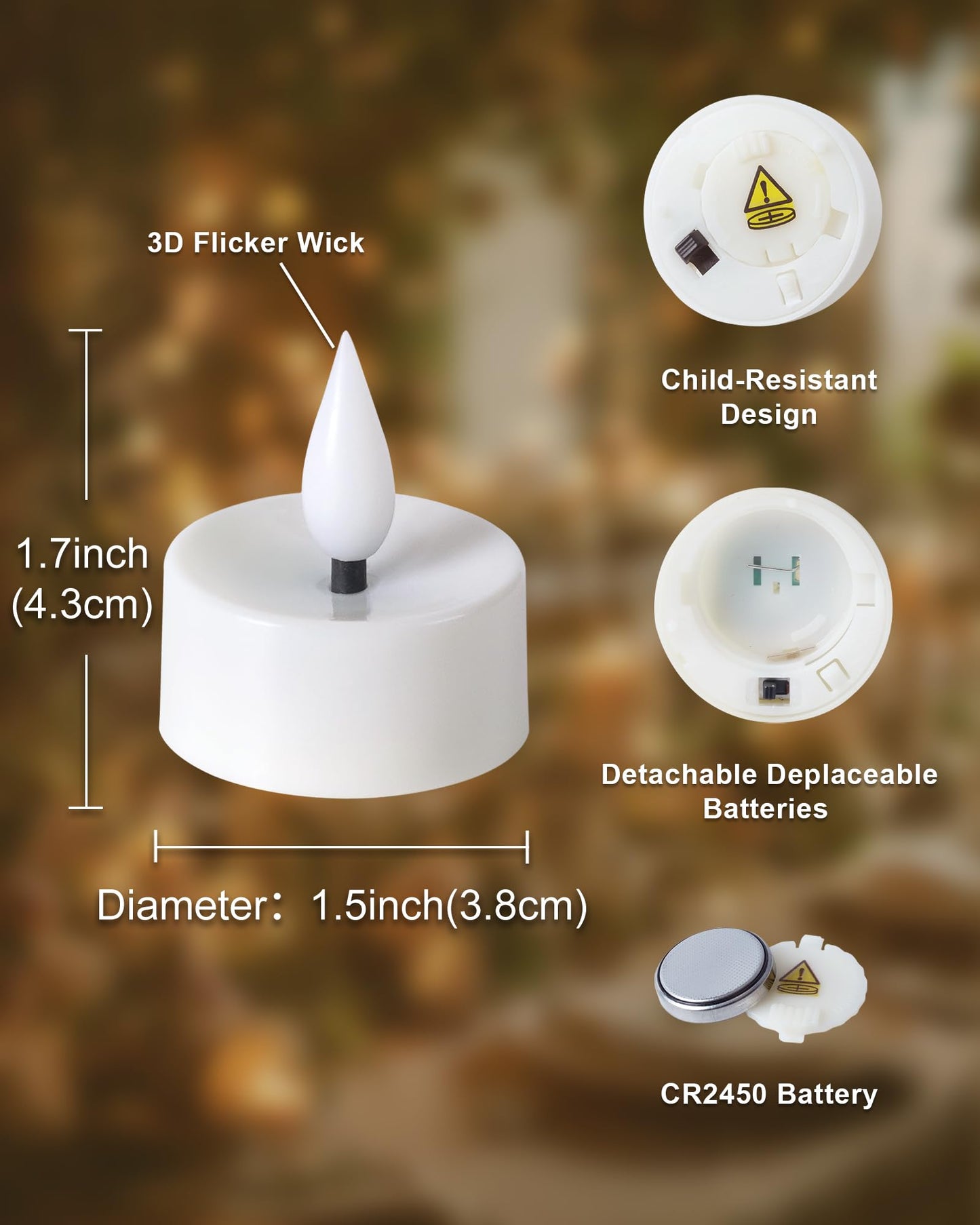 BEICHI 12 Pack 2/4/6/8H Timer Tealights Flameless Fake Remote Candle Flicker Realistic for New Year Decorations, Christmas, Birthday, Valentine's Day, Wedding Table Centerpiece, Long Last 400+ Hours