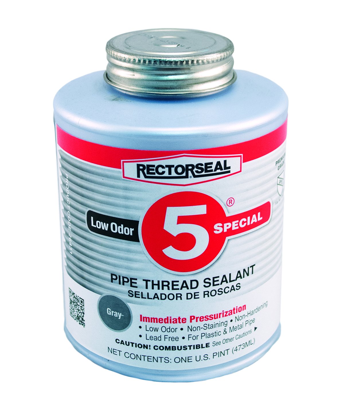 Rectorseal 26431 Pint Brush Top No.5 Special Pipe Thread Sealant, Yellow