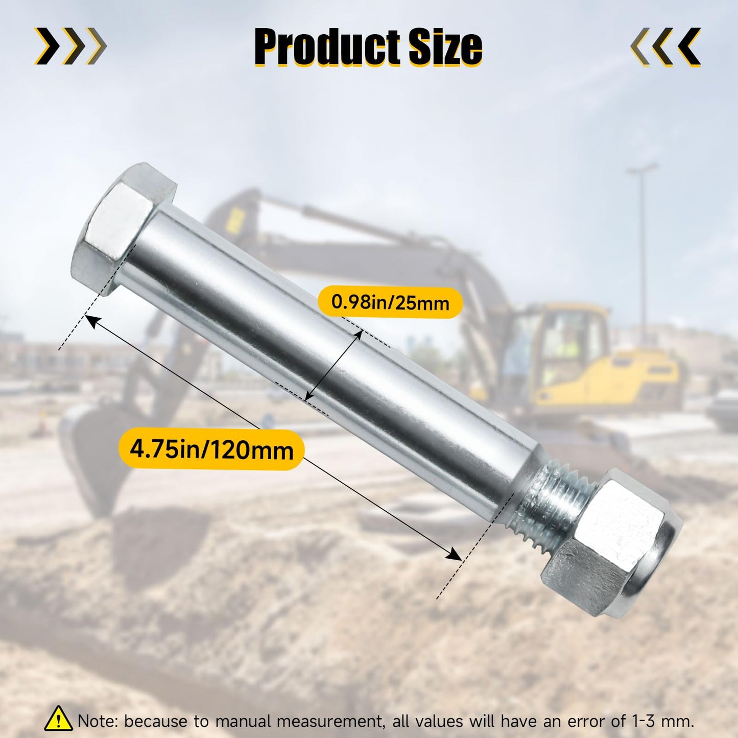 DANWIWEE 2Pcs Mini Excavator Pins 0.98in/25 mm Replaceable Small Digger Attachments Link Pin for Backhoe Accessories