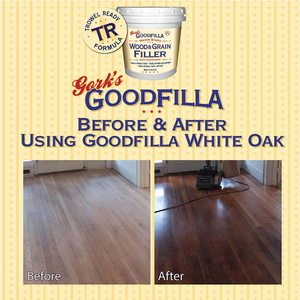 Water-Based Wood & Grain Filler (Trowel Ready) - Red Oak - 1 Quart by Goodfilla | Replace Every Filler & Putty | Repairs, Finishes & Patches | Paintable, Stainable, Sandable & Quick Drying