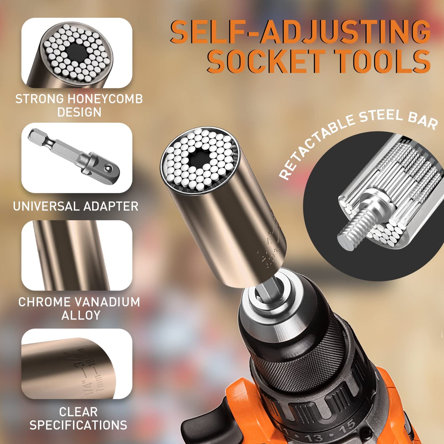 BIIB Valentines Day Gift for Him Gifts for Men Super Universal Socket Tools, Birthday Mens Gifts for Men Dad Him Husband Boyfriend, Dad Gift for Who Have Everything, Fathers Day Gift, Cool Gadgets