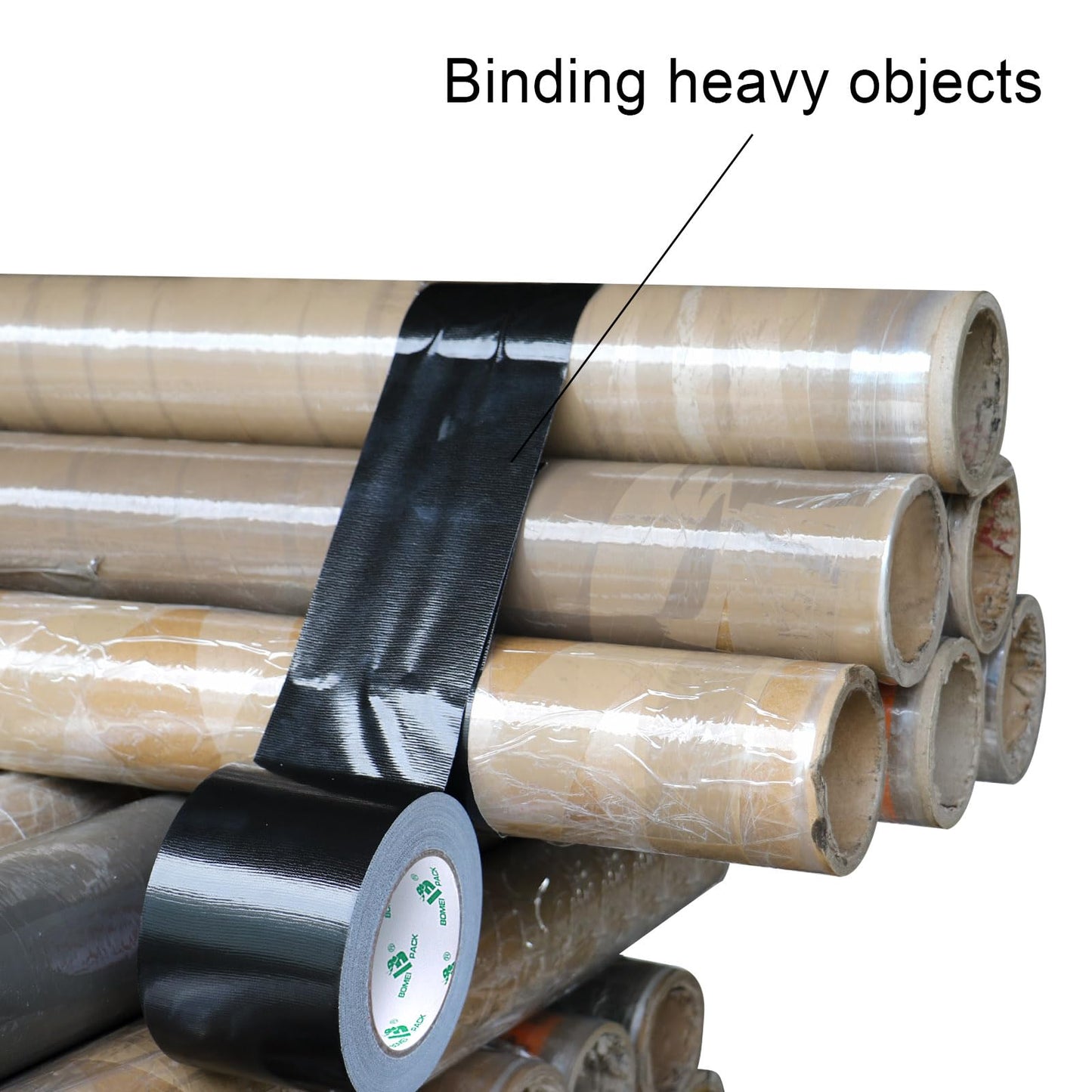 BOMEI PACK Black Wide Duct Tape 4Inch, Strong Tape Gris Residue Free for Crafts and Repair, 1Roll 8.3Mil x 30yds