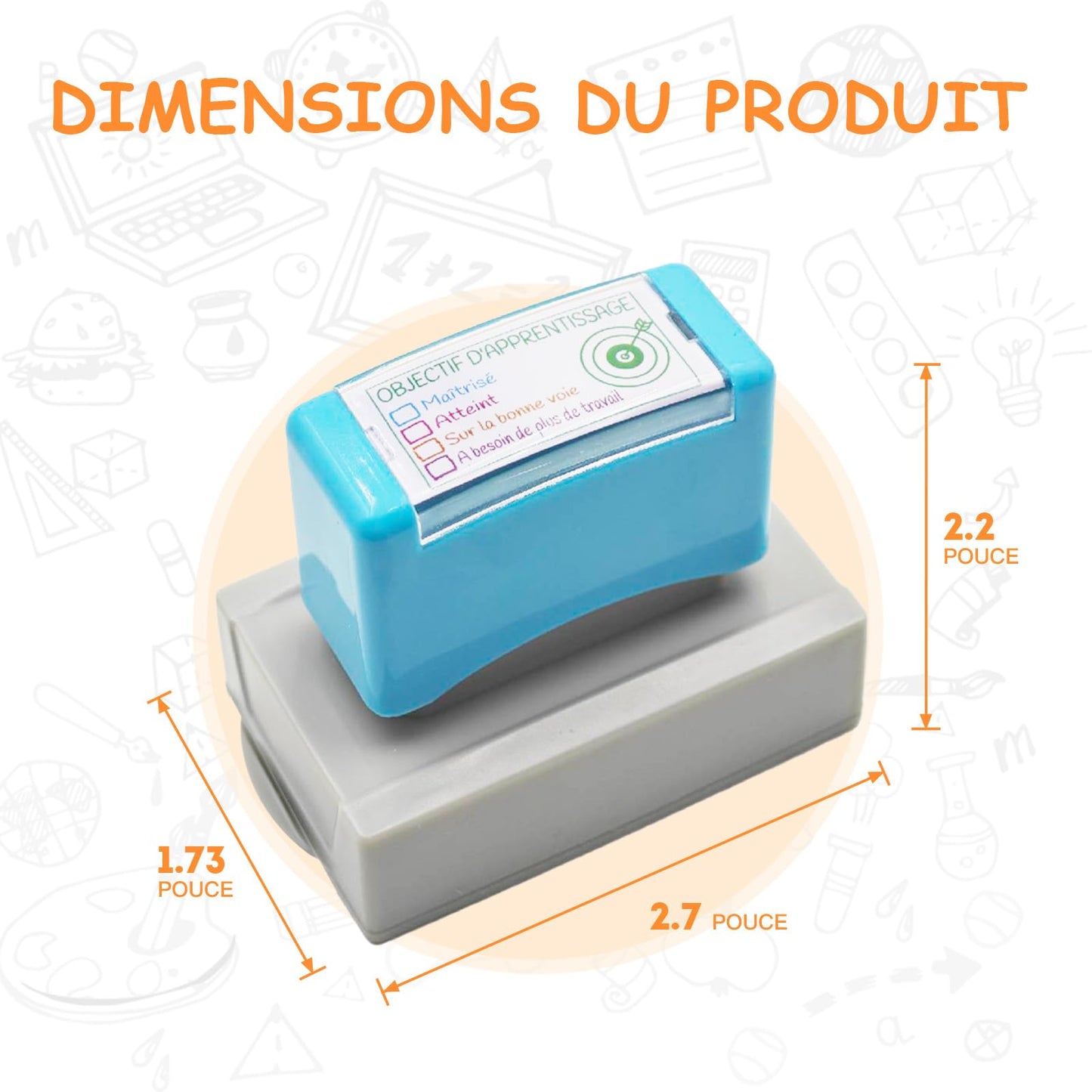 3 Etampe Enseignant en Francais Auto-Encreuses, Étampes Pré-Encrées pour l'Évaluation, Ensemble d'Étampes pour Cadeaux d'Enseignant, pour Scolaires Essentielles, Papeterie de Bureau Incontournable