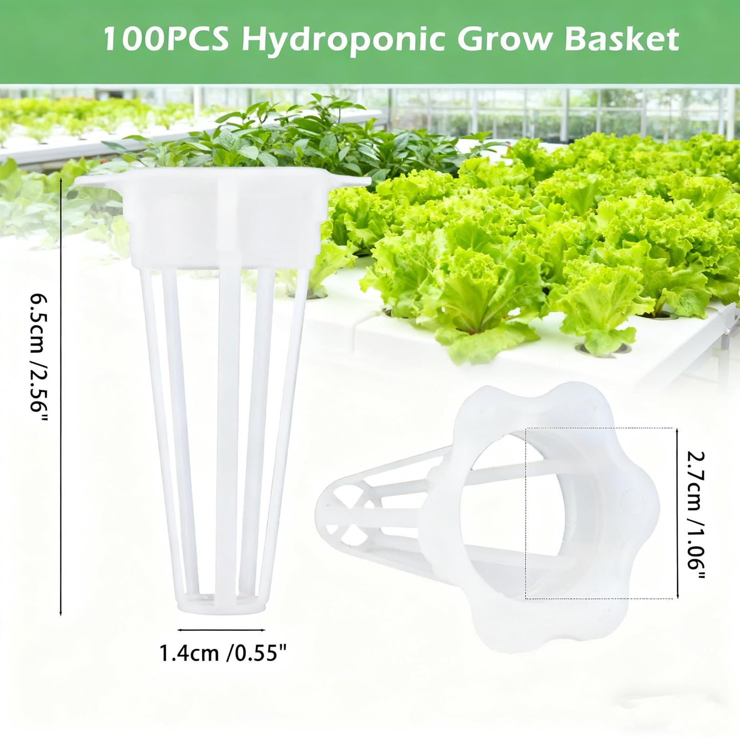 100 PCS Hydroponic Grow Baskets, Plastic Replacements Grow Basket Sets for Plant Hydroponics Garden Seed Pods System - Grow Anything
