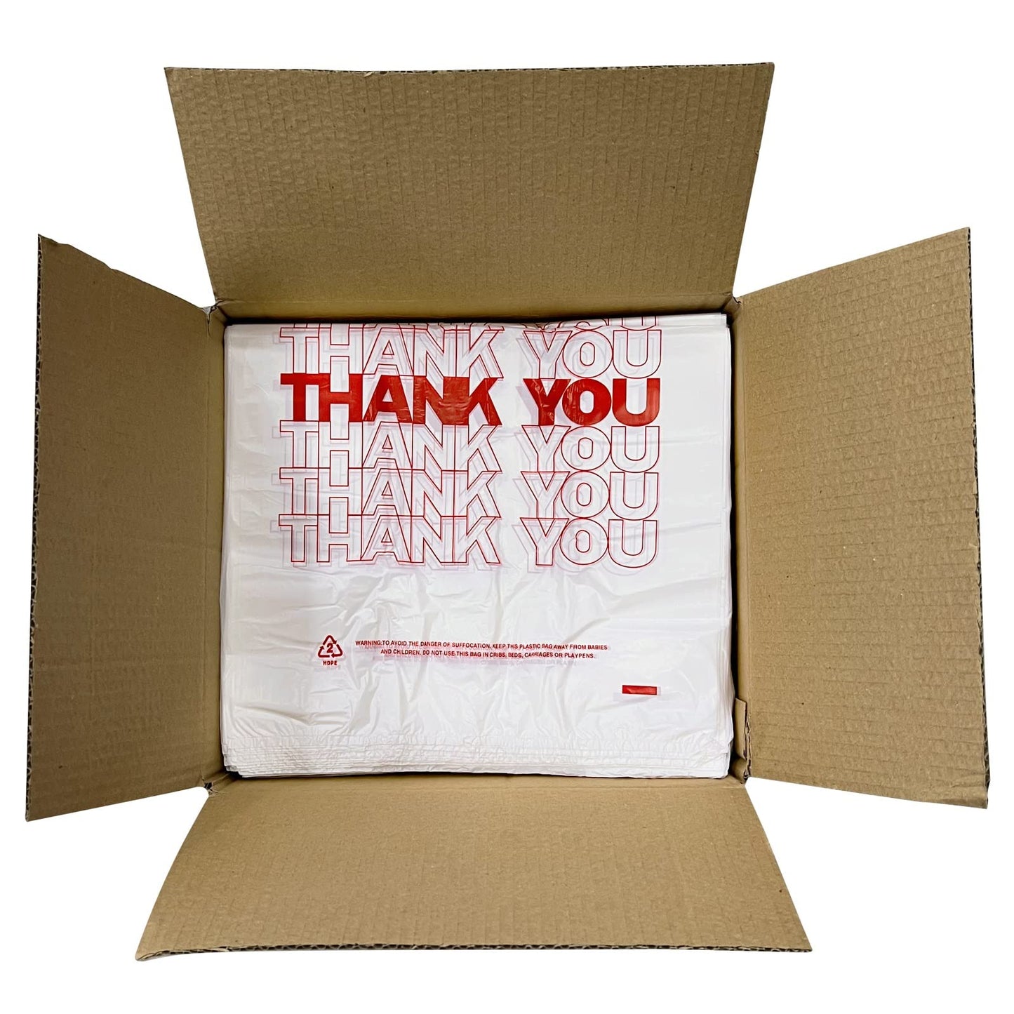 TashiBox 308 Ct plastic bags/Shopping Bags/Thank You Bags/Reusable and Disposable Grocery Bag - Measures 11.5" X 6.25" X 21", 15mic, 0.6 Mil