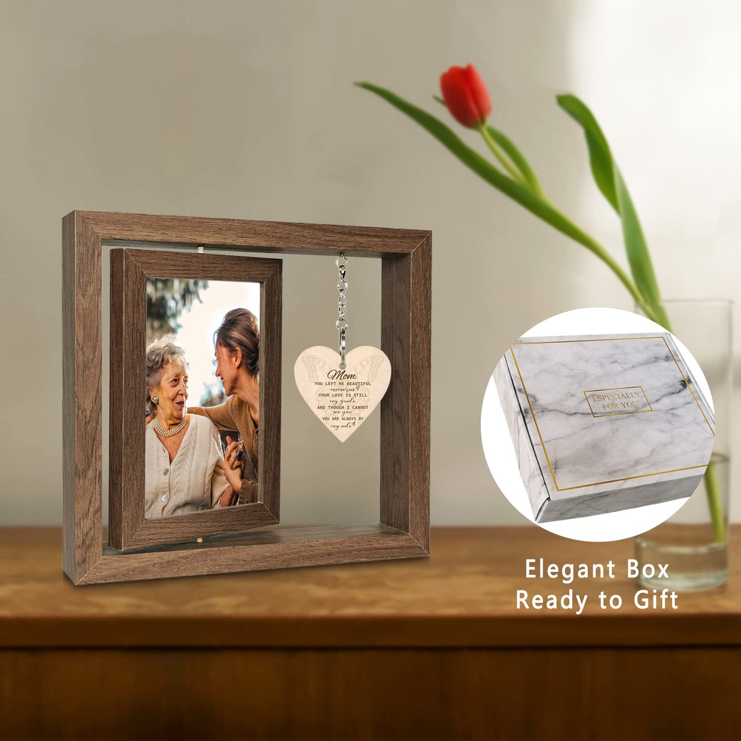 Sympathy Gifts for Loss of Mother, Mom Picture Frame Memorial Gifts for Loss of Mother Grief Condolence Bereavement Gifts, Display Two 4x6 Inch