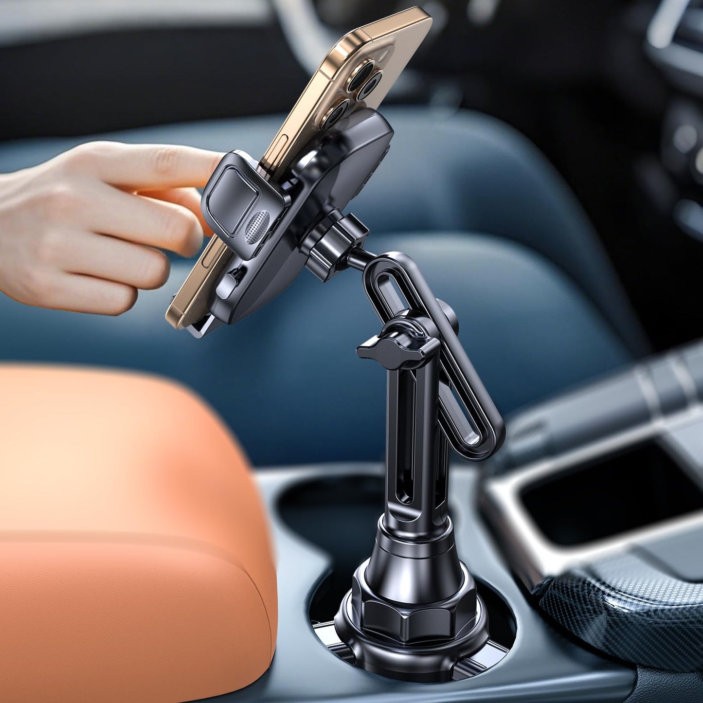 Coolpow Car Cup Holder Phone Mount for Car【Ultra Stable & Never Shake】 Cell Phone Holder Car Cupholder Support Cellulaire Auto Car Phone Holder Mount for iPhone 17 16 15 Galaxy S25 All 4-7'' Phone