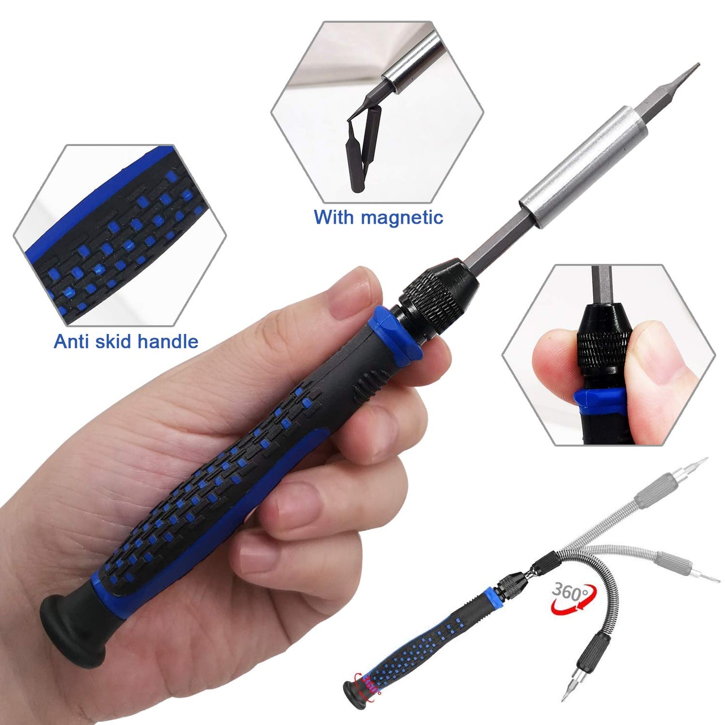 oGoDeal 133 in 1 Electronics Precision Screwdriver Set, Magnetic Screwdriver Set Electronic Repair Kit for Computer, Laptop, iPhone, MacBook, PC, Tablet, PS4, Xbox, Nintendo, Game Console