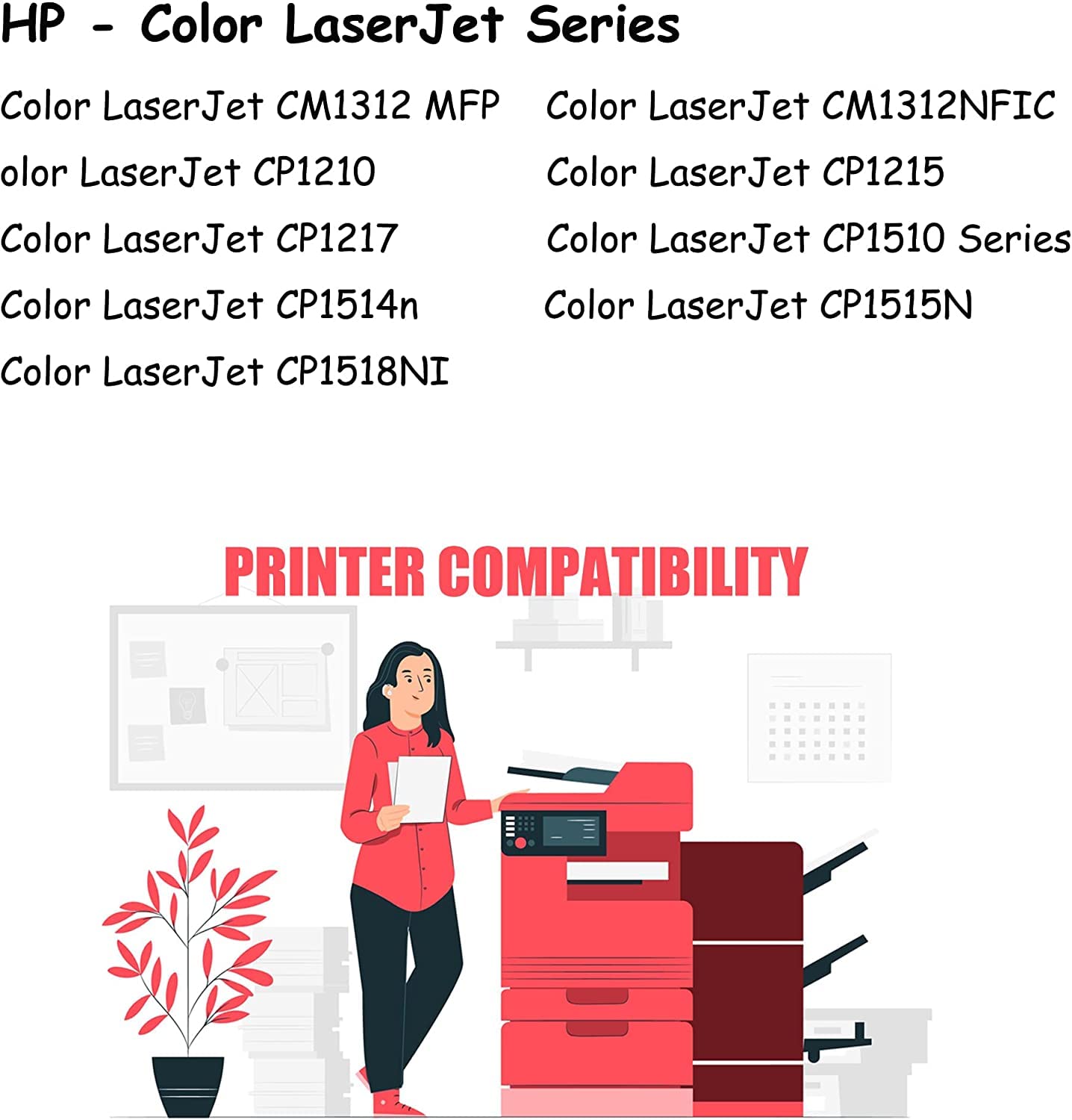 PrinterPro™ Compatible Replacement for HP 125A CB540A Toner Cartridge - HP Color LaserJet CM1312 MFP CM1312NFI CP1210 CP1215 CP1510 CP1514N CP1515N CP1518NI (1 * Black Only)