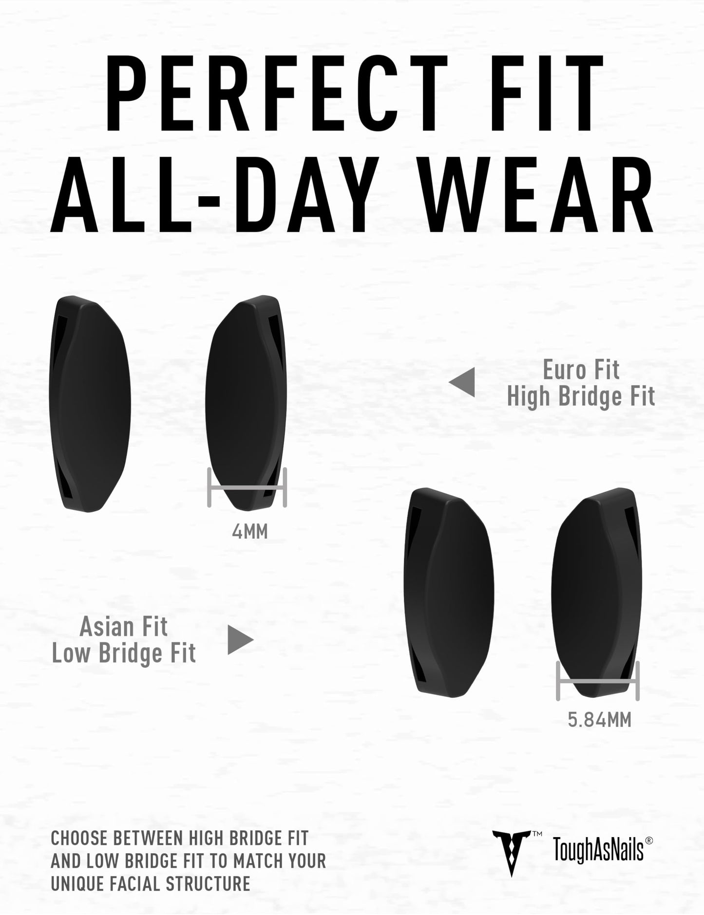 ToughAsNails Replacement Nose Pads for Oakley Frogskins Range OO9284/Frogskins Range XL OO9503/HSTN OO9242/HSTN Metal OO9279, Black Nose Pads, HSTN