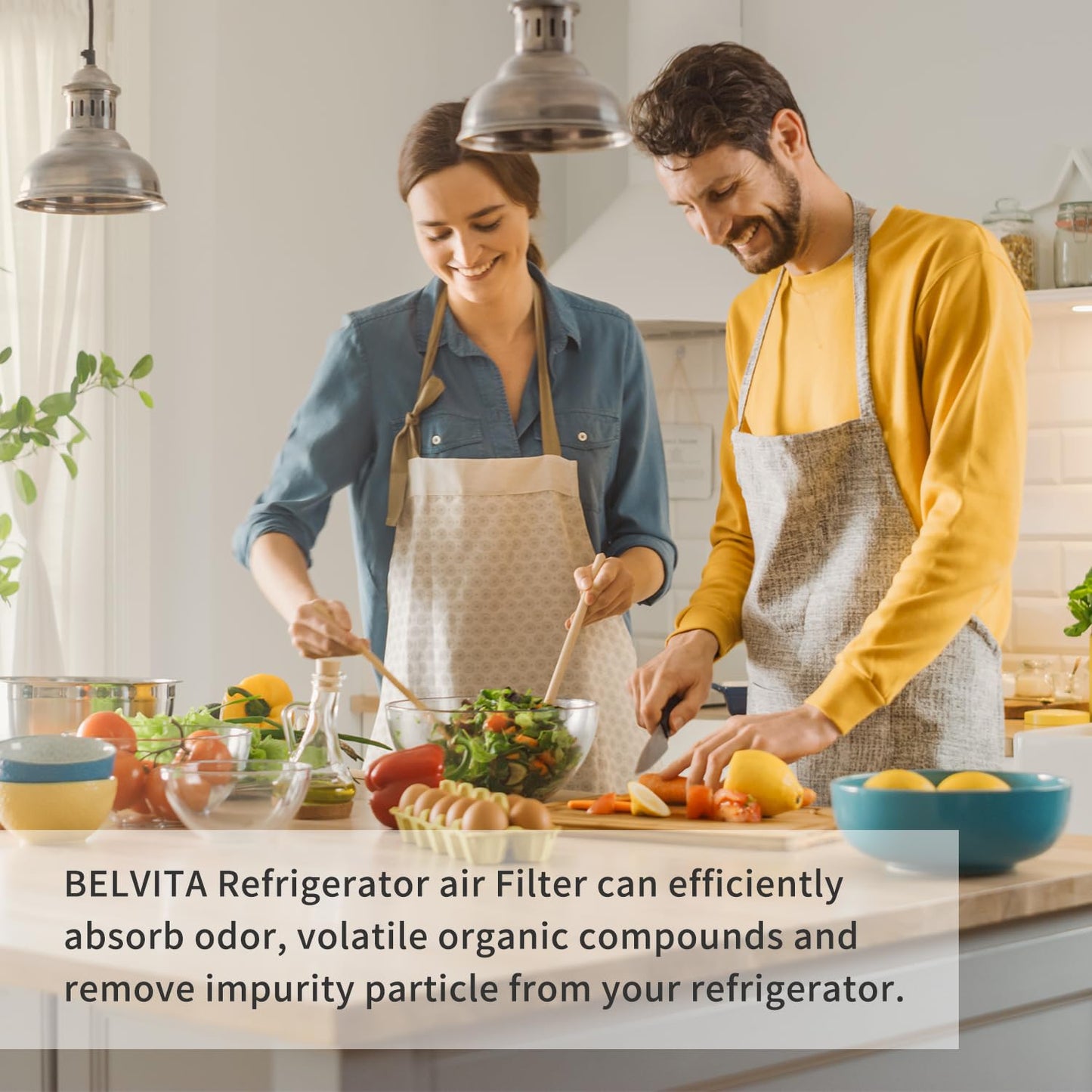 Belvita Refrigerator Air Filter Replacement for Frigidaire, Paultra, Ultrawf PureAir Ultra Electrolux EAFCBF - 6 Pack White