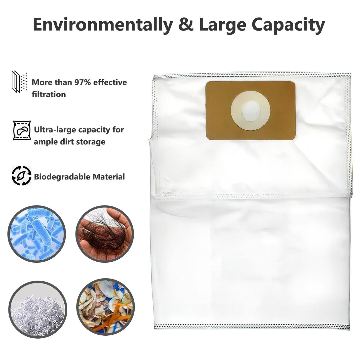 8 Pack Premium Central Vacuum Bags Compatible with Nuera Filtre 189, Husky Filtre 189, DuoVac Filtre 189, SoluVac Filtre-189 SVS, and Other CV Systems for Efficient Cleaning Solutions
