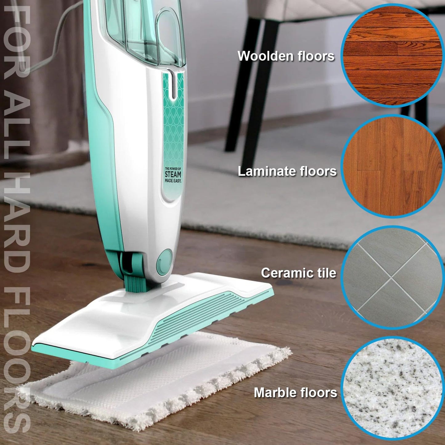 8 Pack Replacement Steam Mop Pads for Shark Steam Mop S1000, S1000A, S1000C, S1000WM, S1001C, Dirt Grip Cleaning Pads, Microfiber Washable & Reusable