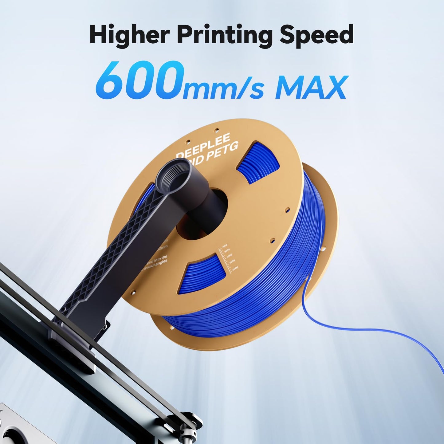 DEEPLEE Rapid PETG Filament 1.75mm Transparent 1KG, 3D Printer Filament Good Impact Resistance, High Speed Filament Material Speed Up to 600mm/s Fit for Most FDM 3D Printers
