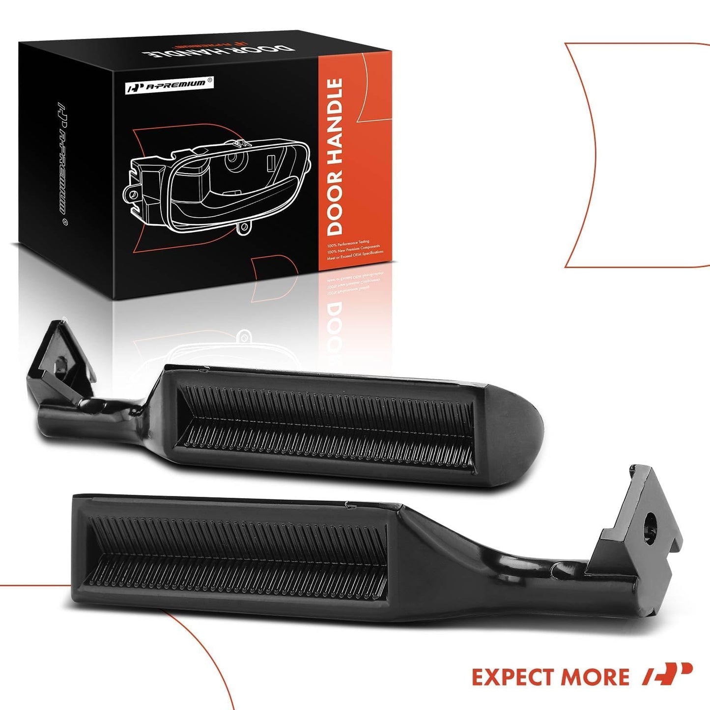 A-Premium - Interior Door Handles All Metal Pair Front Rear Driver & Passenger Side - Compatible with 1987-1997 Ford F150 F250 F350 Bronco F53 F59 F800 - Replace# E7TZ-1522600-A, E7TZ-1522601-A