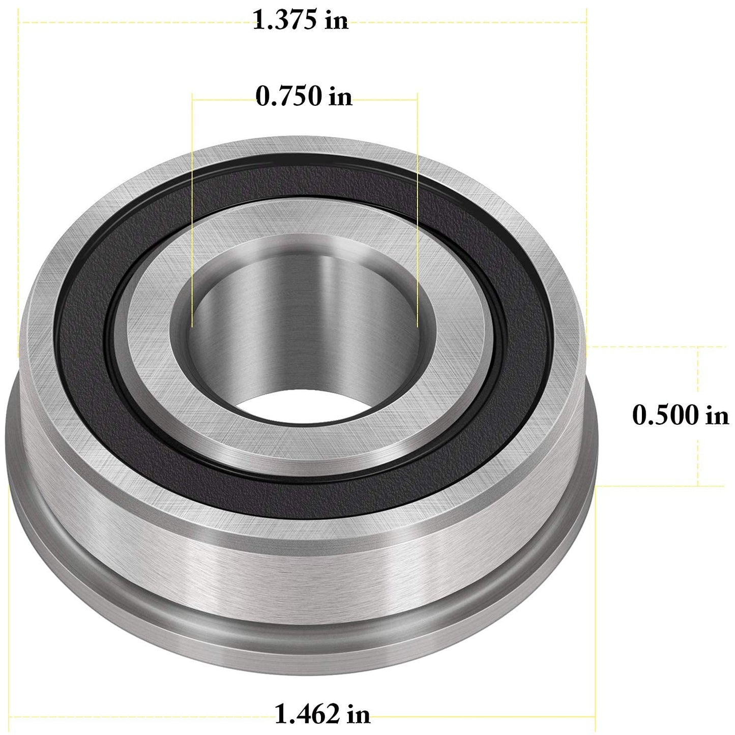 10pcs Flanged Ball Bearings ID 3/4" x OD 1-3/8" for Lawn Mower, Wheelbarrows, Carts & Hand Trucks Wheel, Alternative to 532009040, AM118315, AM127304, 10513, 251210 Etc.
