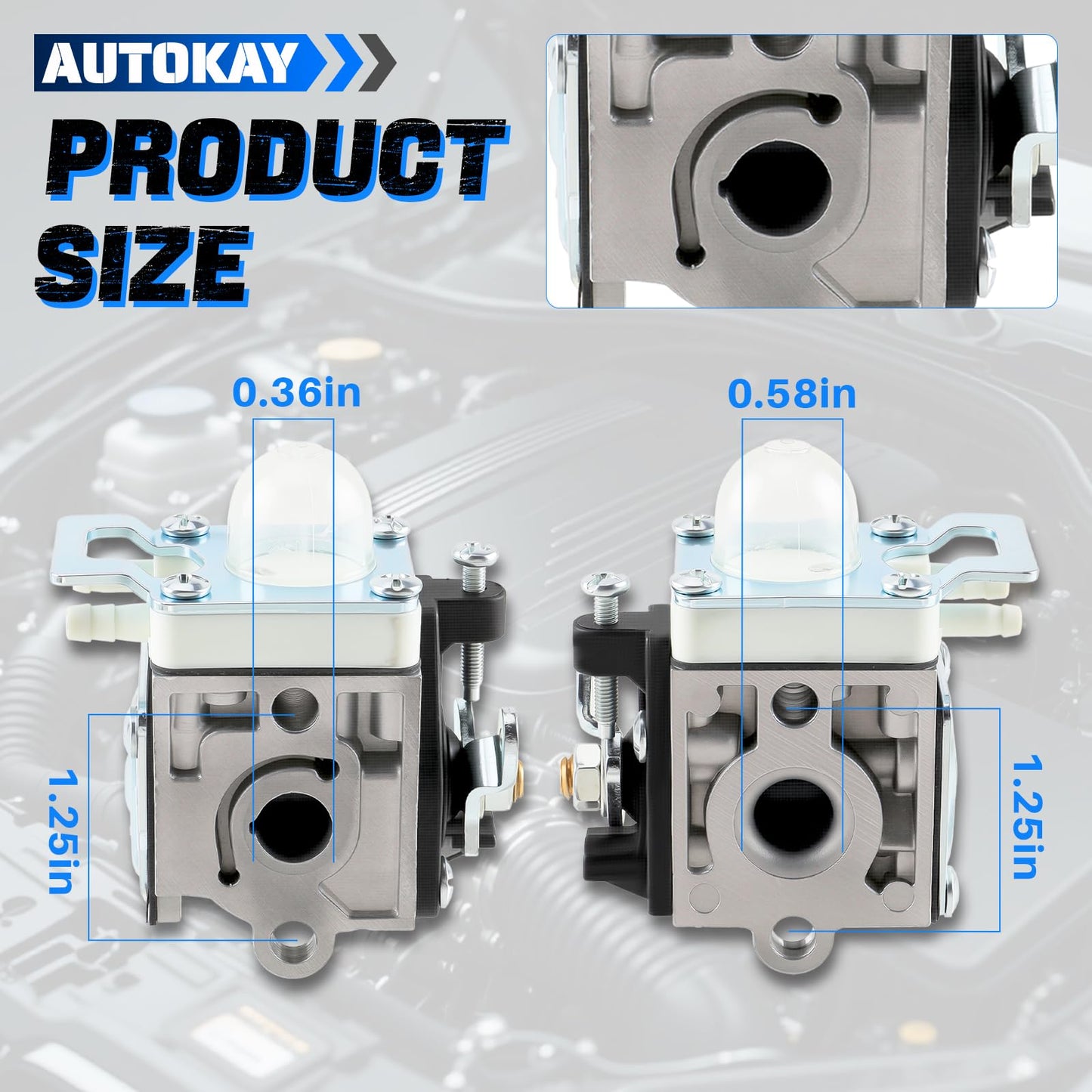 AUTOKAY PB-2520 Carburetor Tune Up Kit for Echo PB2520 PB-2520 Leaf Blower with Carb Air Filter Kit Replaces A021004700 A021000722 A021000723 with A226002160 Air Filter & Gaskets