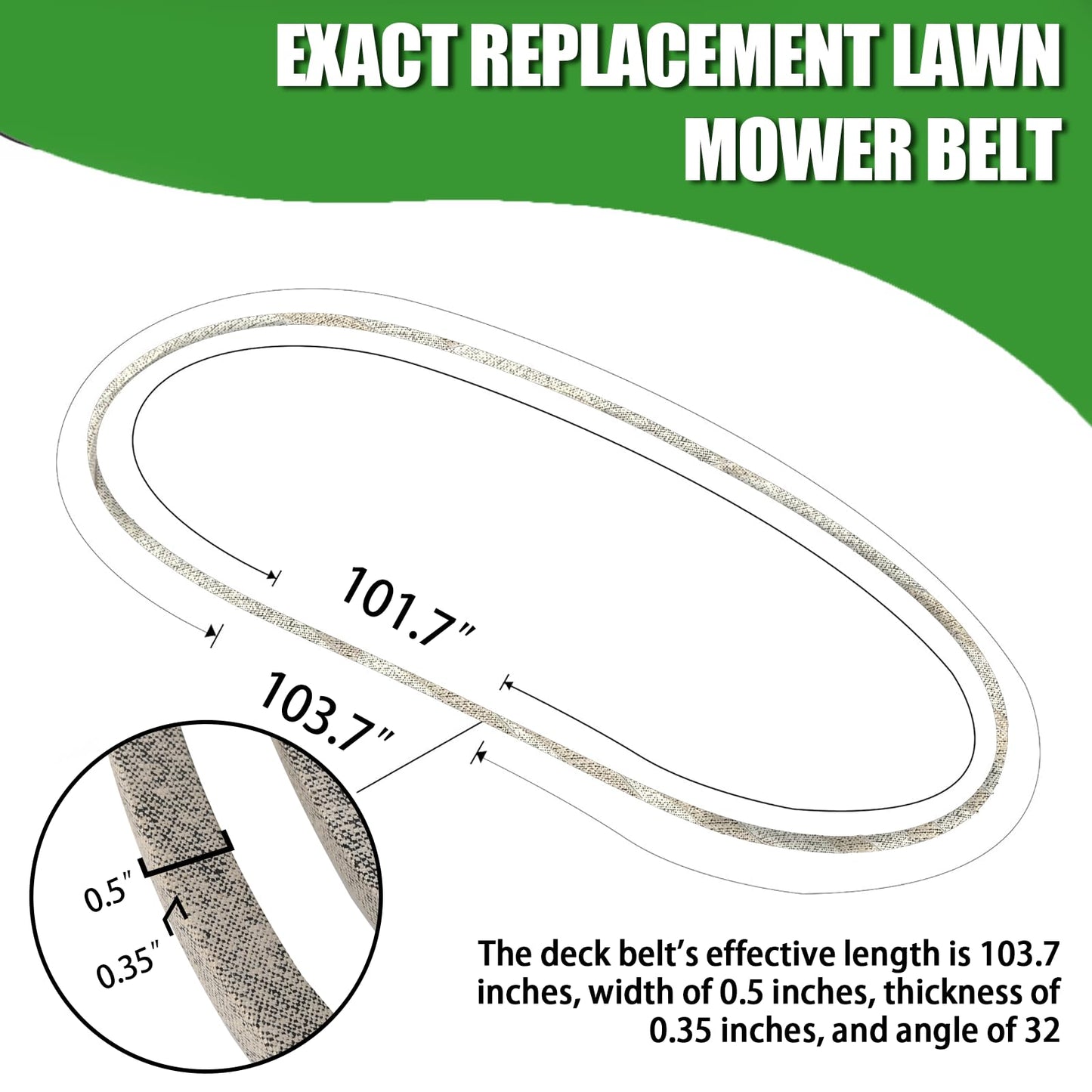 TonGass 42" Lawn Mower Deck Belt Part Number GX20072 Lawn Mower Replaces Flat Belts GY20570 Deck Drive Belt for Heavy-Duty Use for D105 E100 D110 S100 D100 D120 D125 D130 L100 L110 E110 E120 Series