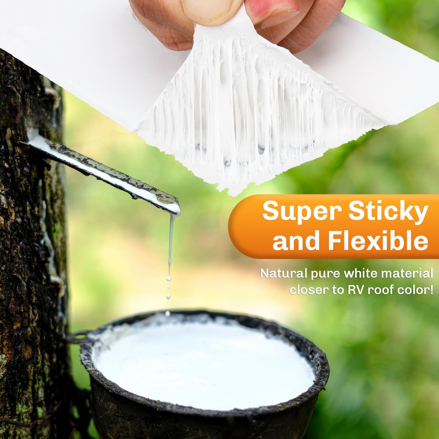 WELLUCK RV Roof Tape Sealant Roofing, Natural White RV Tape for Roof Repair Camper Trailer Boat Sealing Leak Repair, UV & Waterproof (2 Inch X 50 Foot White)