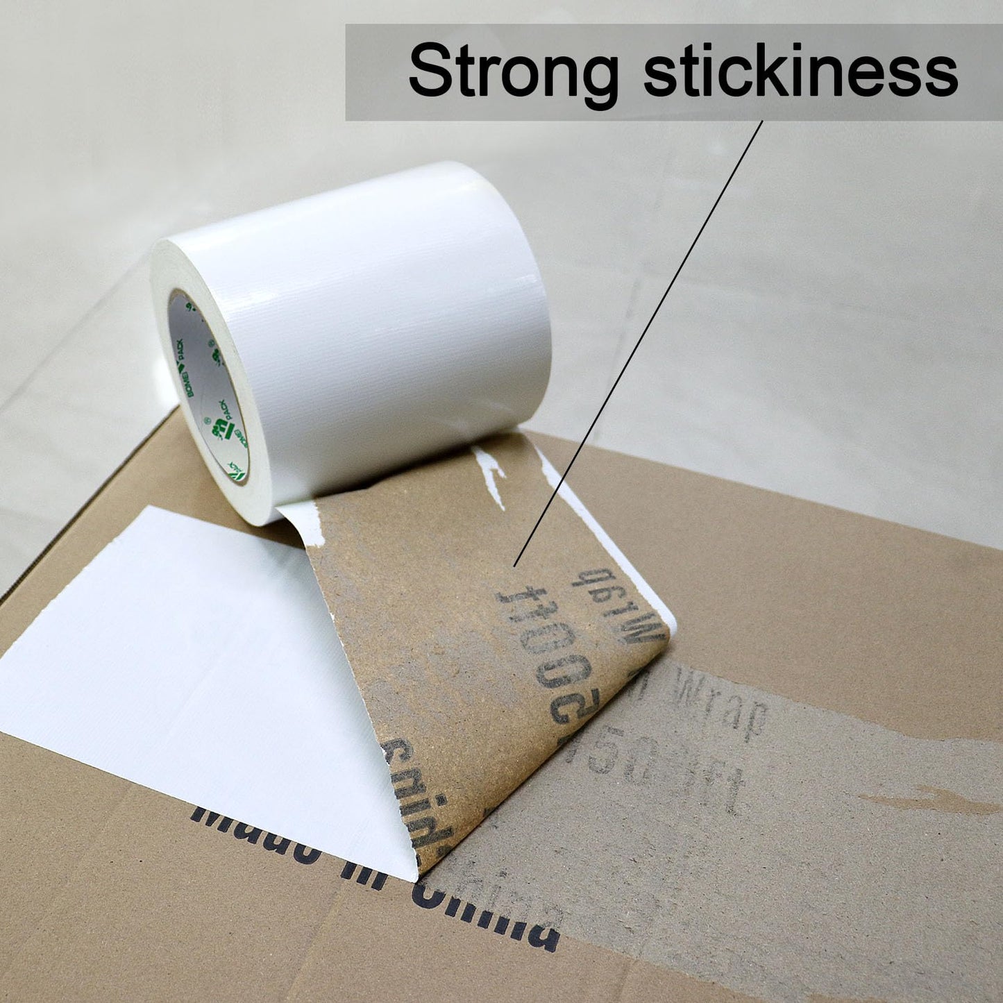BOMEI PACK Wide Duct Tape White 6Inch, Waterproof Strong Tape Gris Residue Free for Crafts and Repair, 1Roll 8.3Mil x 30yds