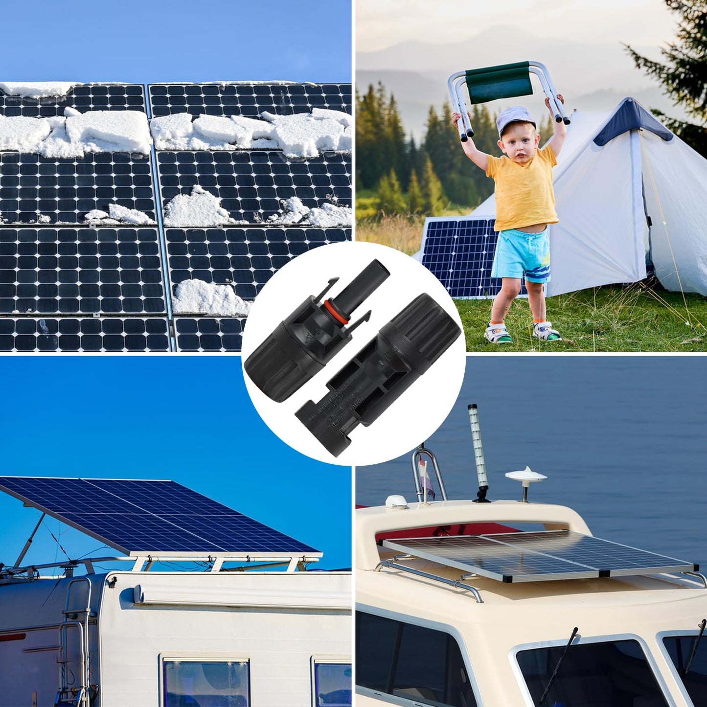 20Pairs/40PCS Solar Panel Connectors MC4 Male & Female Solar Cable Connectors Adapter IP67 Waterproof Dustproof Connector with 2 Pack Spanners 1000V 2.5mm²-6mm²