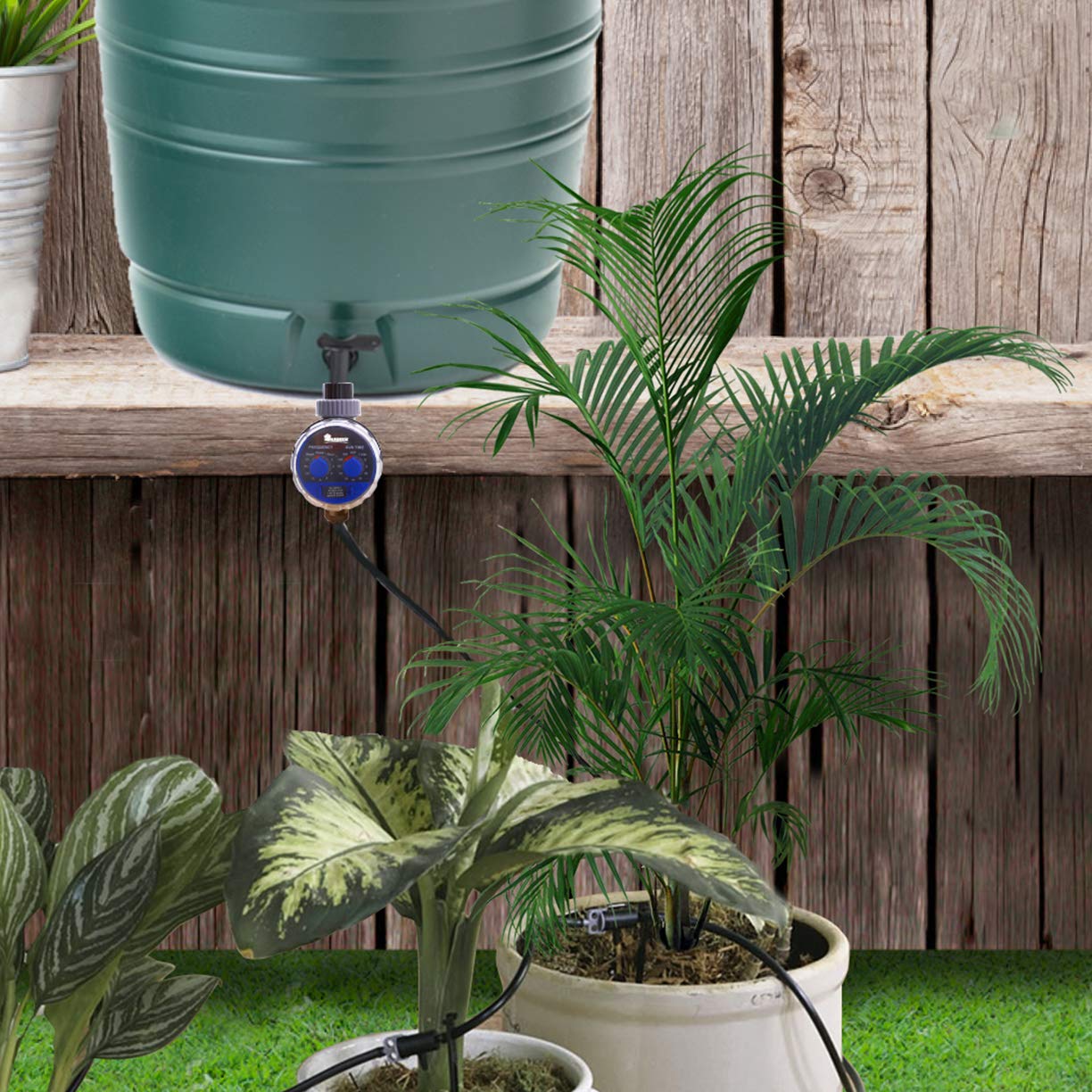 Yardeen Water Timer for Hose,Programmable Outdoor Faucet Sprinkler Timer Single Outlet Ball Valve Allow Work Zero Pressure Lawn Watering System