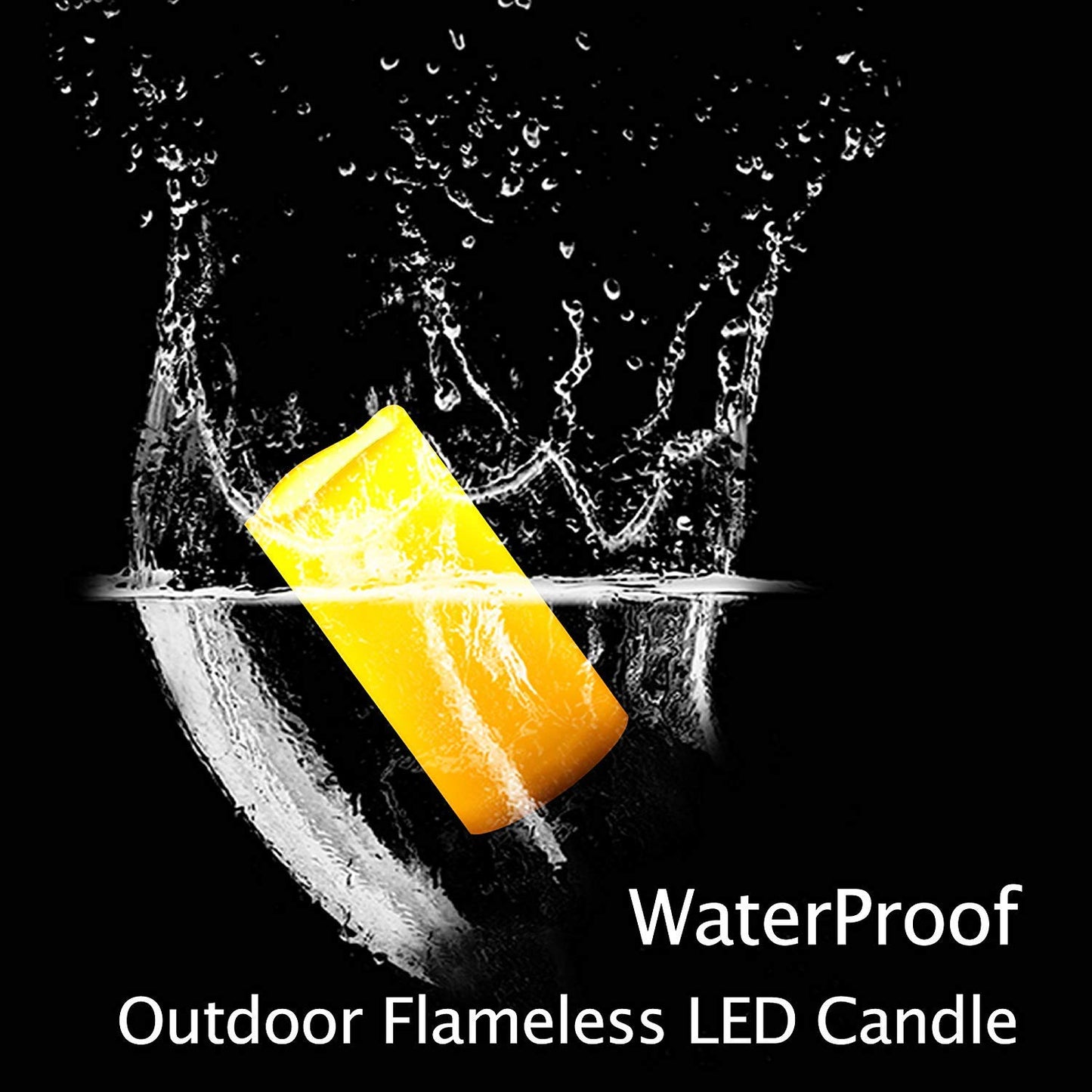 2 PCS 3" x6" Waterproof Outdoor Battery Operated Flameless LED Pillar Candles with Timer Flickering Plastic Resin Electric Decorative Light for Lantern Patio Garden Home Decor Party Wedding Decoration