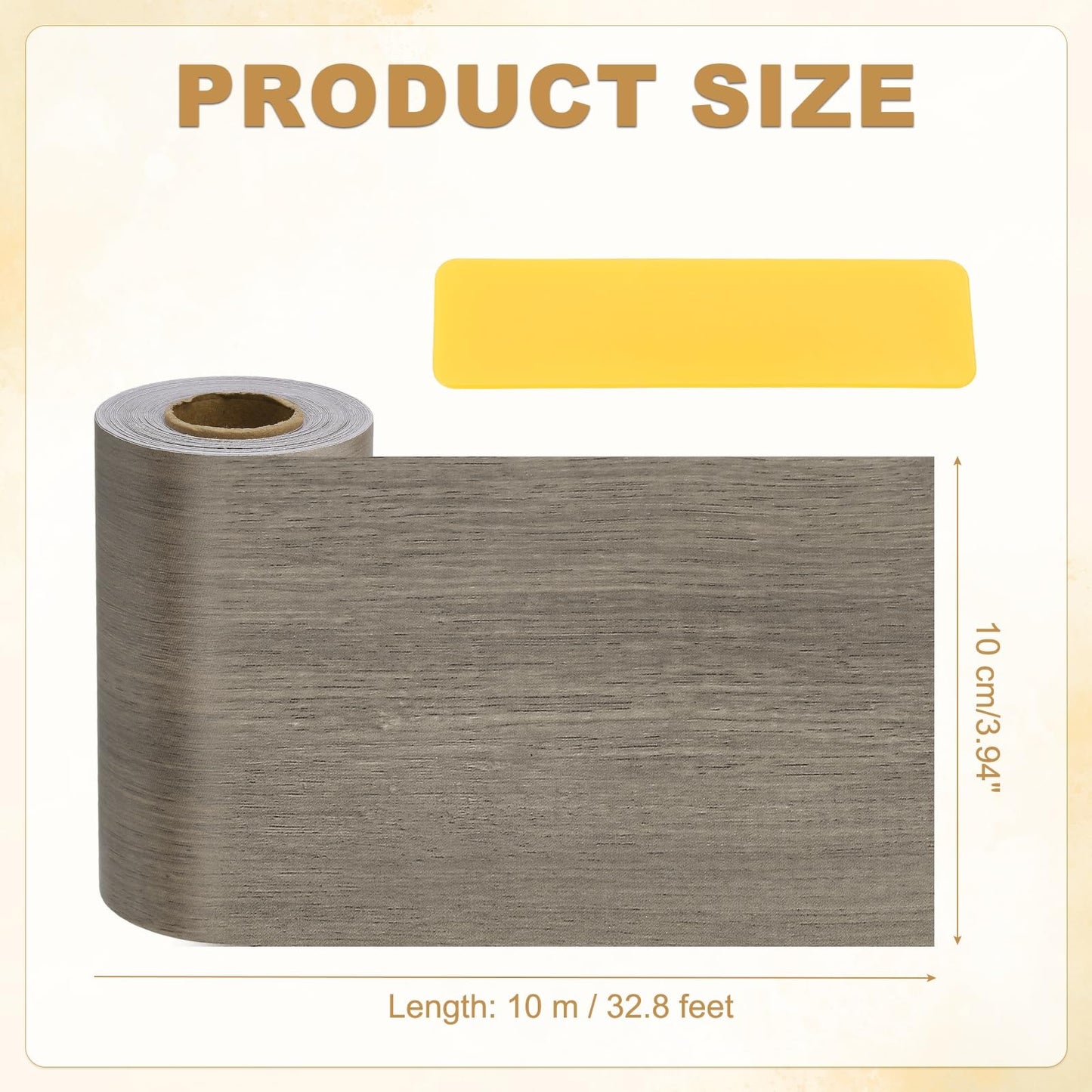 PATIKIL Wood Grain Repair Tape 10cm x 33ft, Self Adhesive Realistic Textured Repair Patch Peel and Stick Wood Tape with Scraper for Floor Door Window Furniture Table Gray Oak