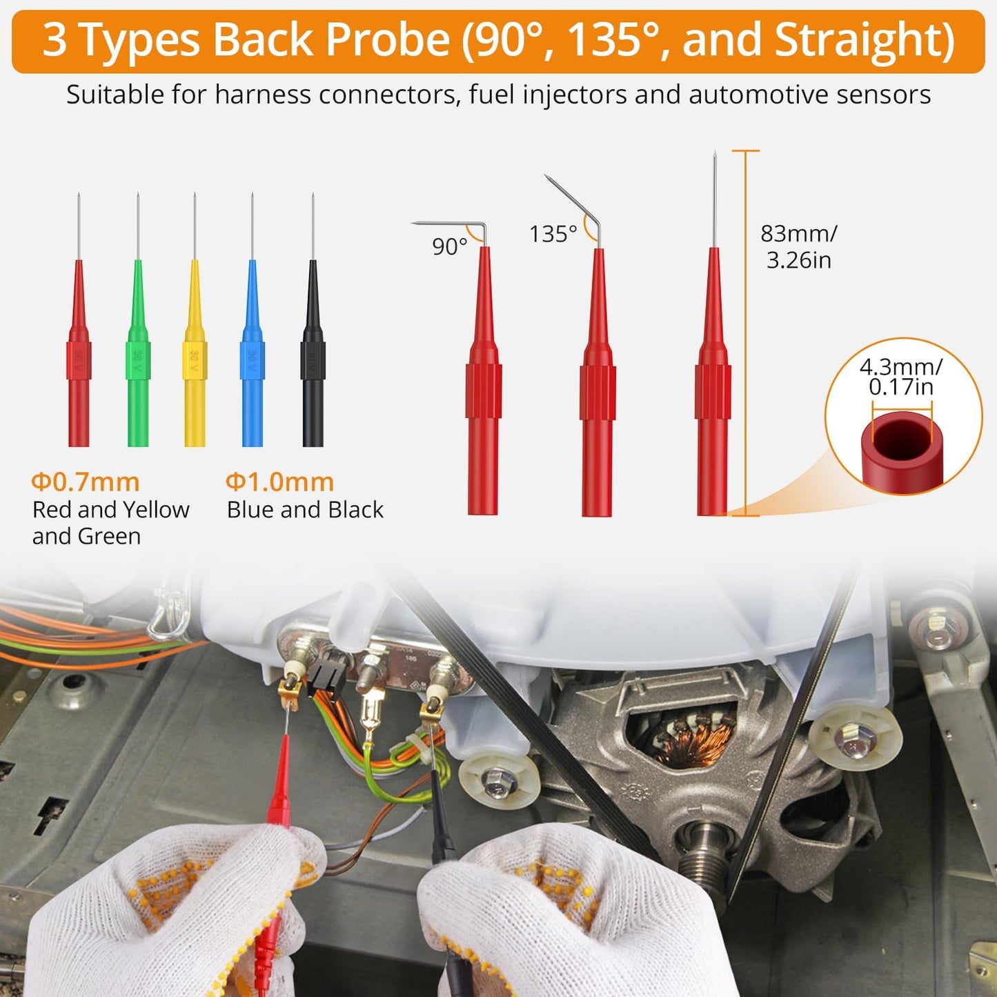 Neoteck 25PCS Back Probe Test Lead- 15PCS Back Probe Pins + 5PCS Banana Plug to Alligator Clip + 5 PCS Alligator Clips for Multimeter Diagnosis Circuit Testing